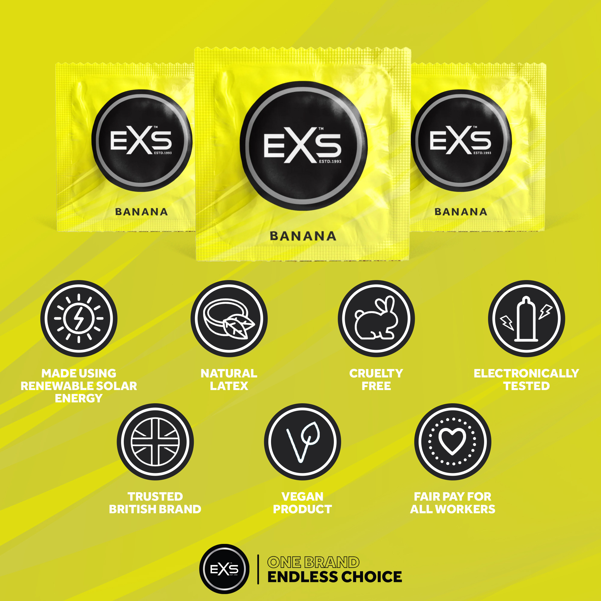 EXS Banana Flavoured condoms (100pcs)