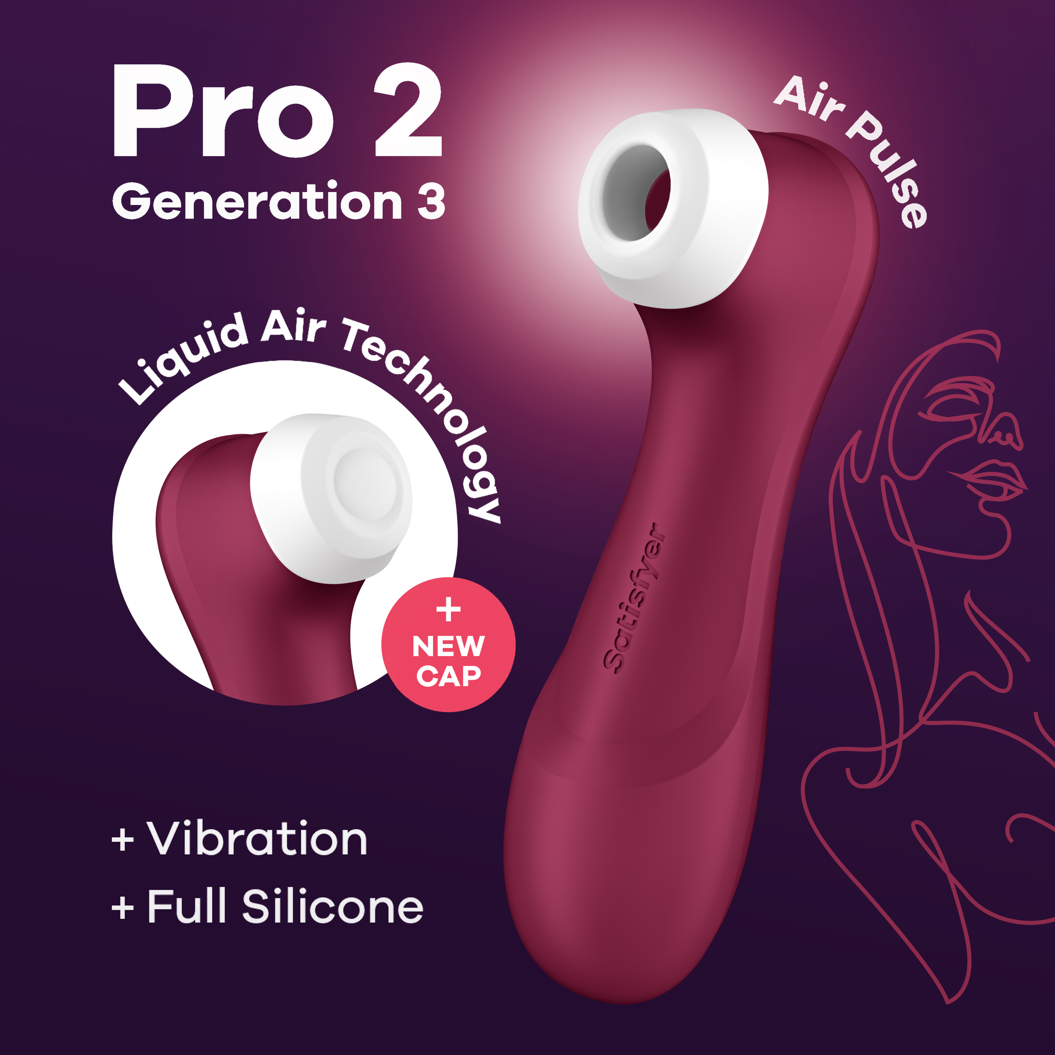 SATISFYER Pro 2 Generation 3 wine red