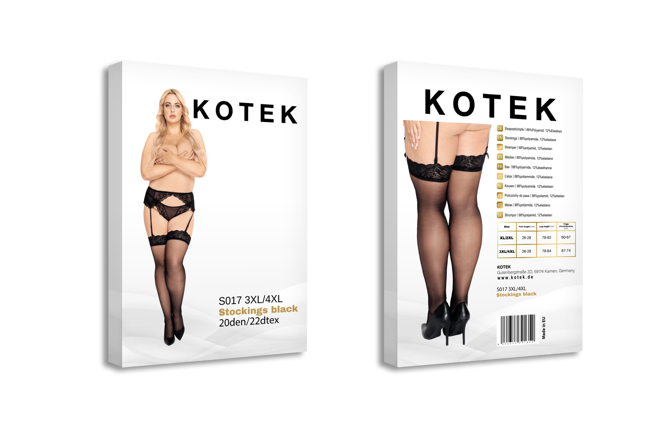 KOTEK Strapsstrümpfe S017 schwarz 3XL/4XL KOTEK Strapsstrümpfe S017 schwarz 3XL/4XL