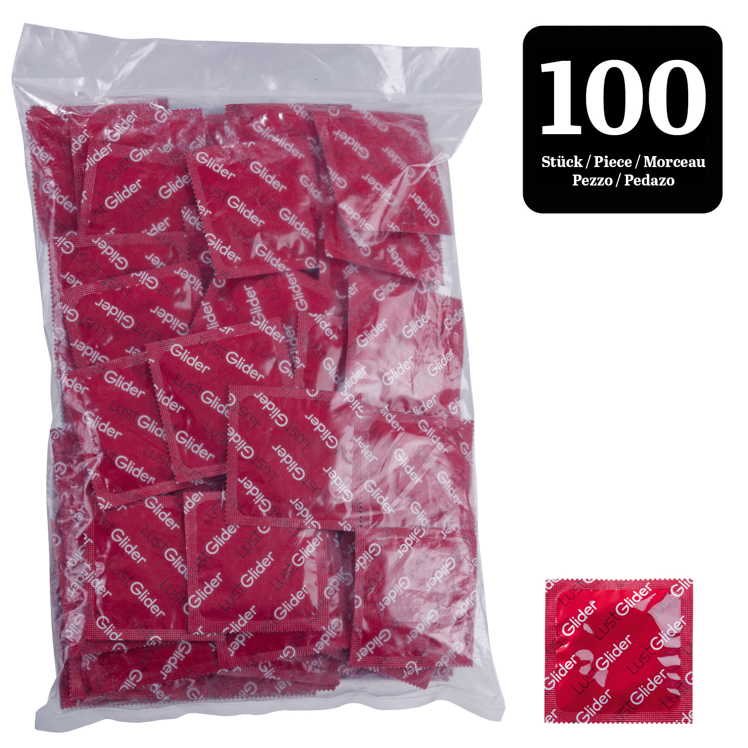 LustGlider Kondome rot m. Erdbeeraroma 100er