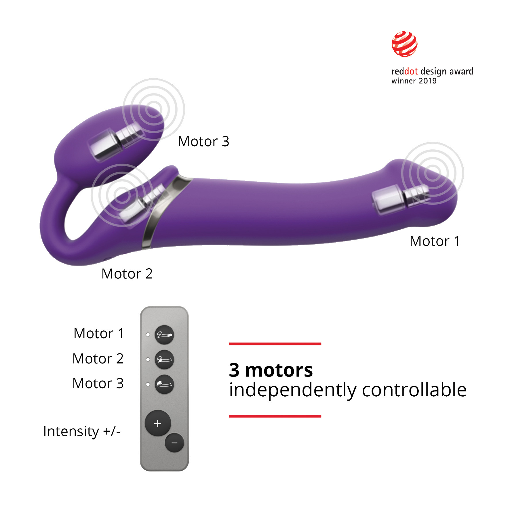 Strap-on-me Vibrating bendable strap-on purple L