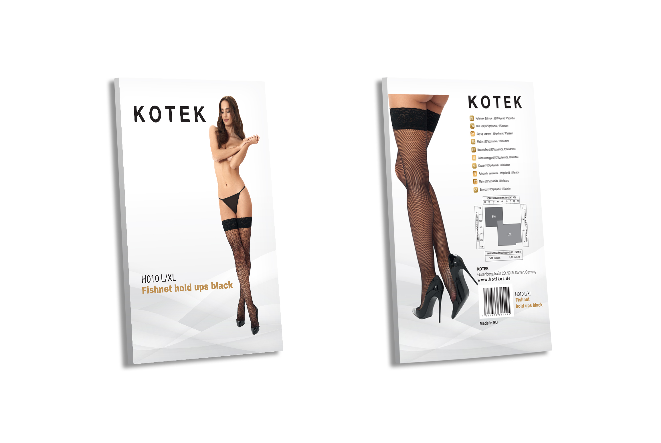 KOTEK Halterlose Strümpfe H010 schwarz L/XL