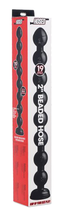 HOSED Beaded Thick Anal Snake 19' Dildo black