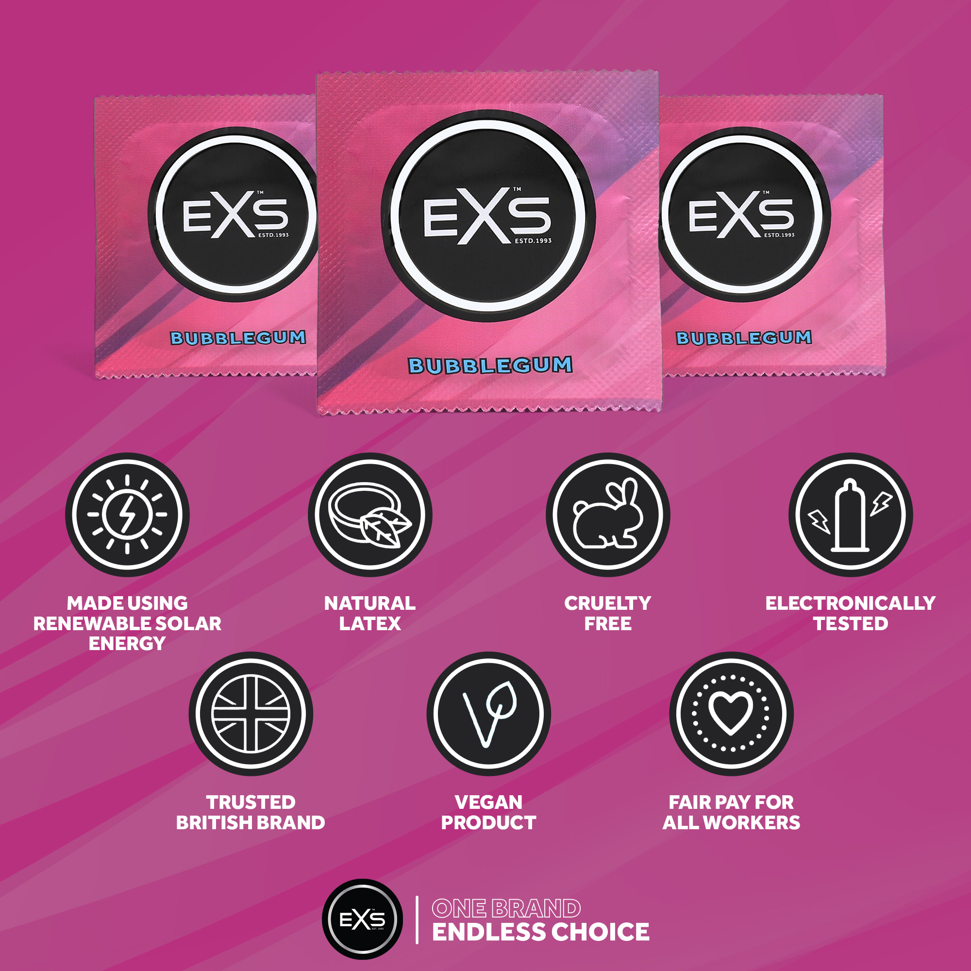 EXS Bubblegum Flavoured condoms (100pcs)