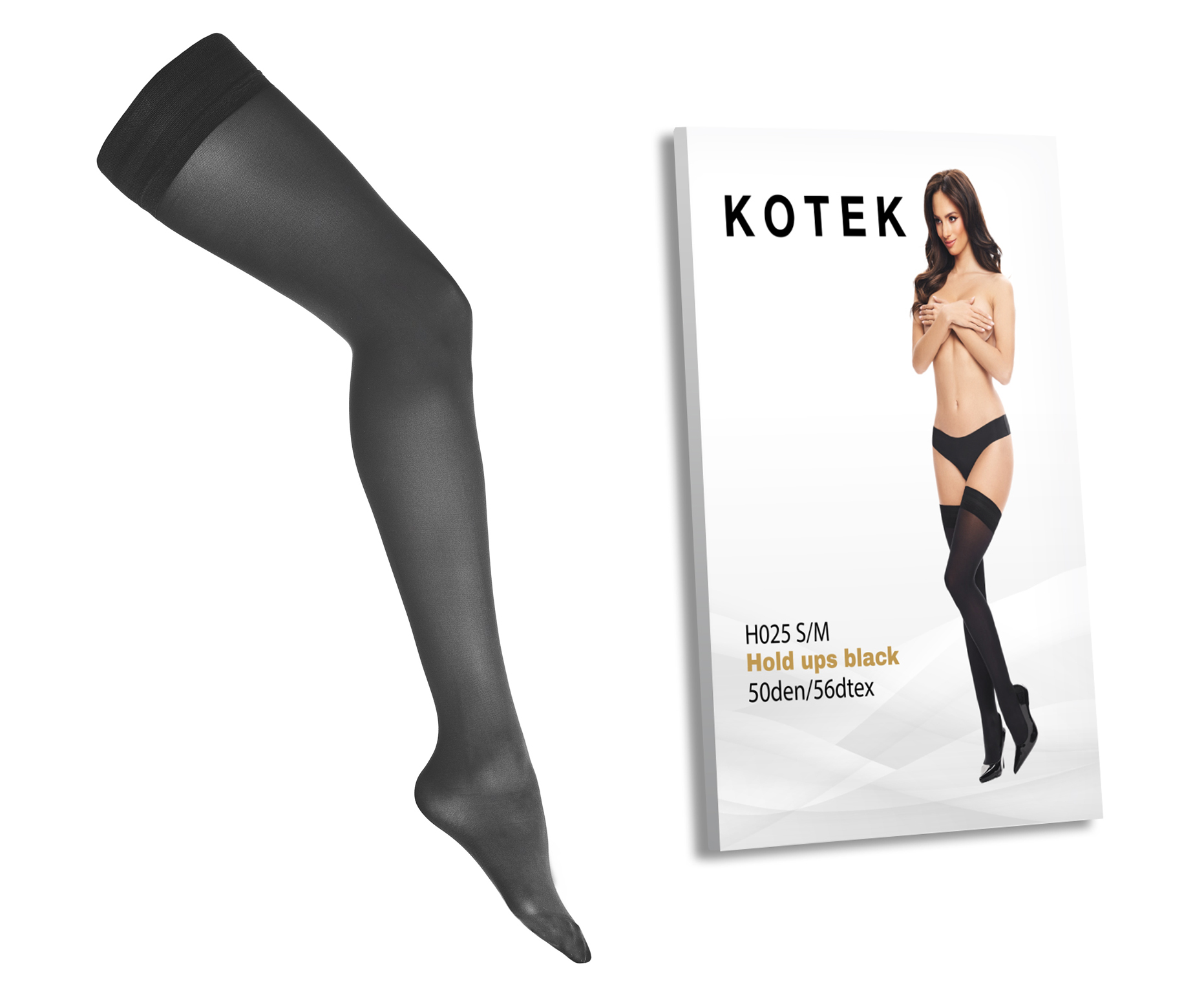 KOTEK Halterlose Strümpfe H025 schwarz S/M KOTEK Halterlose Strümpfe H025 schwarz S/M
