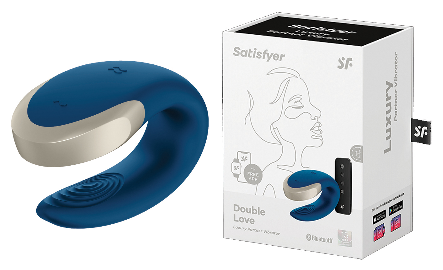 SATISFYER Double Love blue with Remote Control