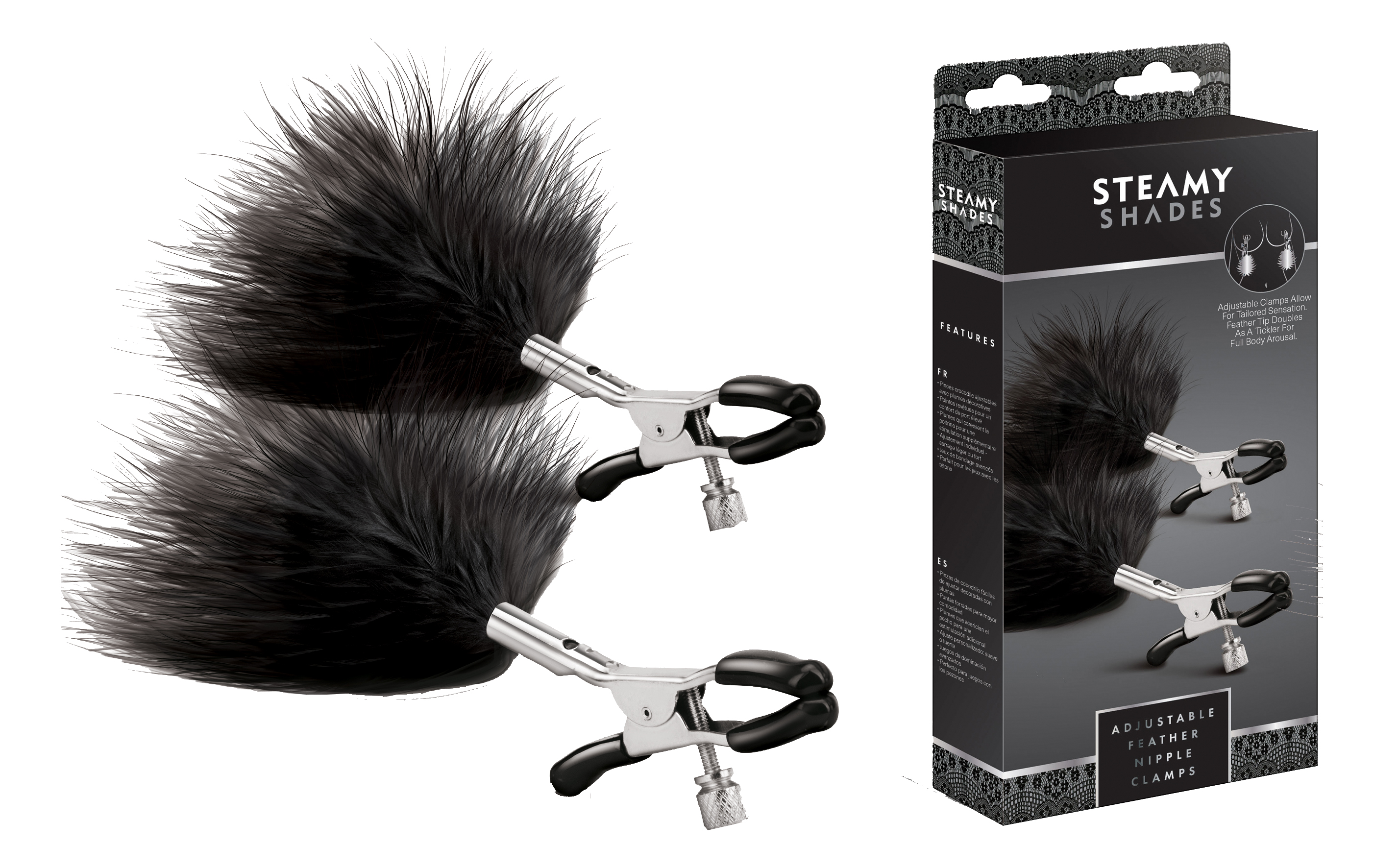 STEAMY SHADES Adjustable Feather Nipple Clamps