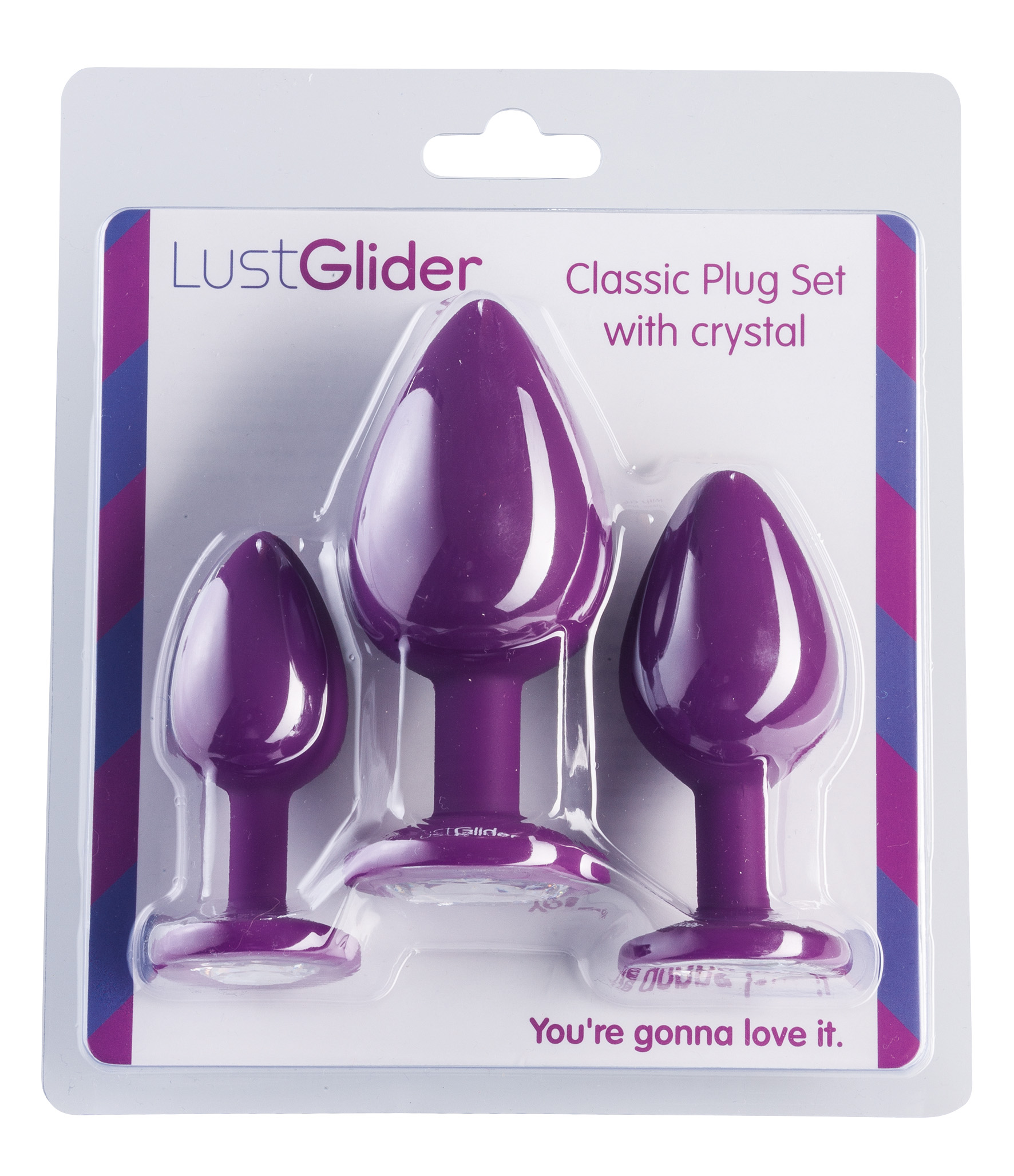 LustGlider Classic Plug Set with crystal