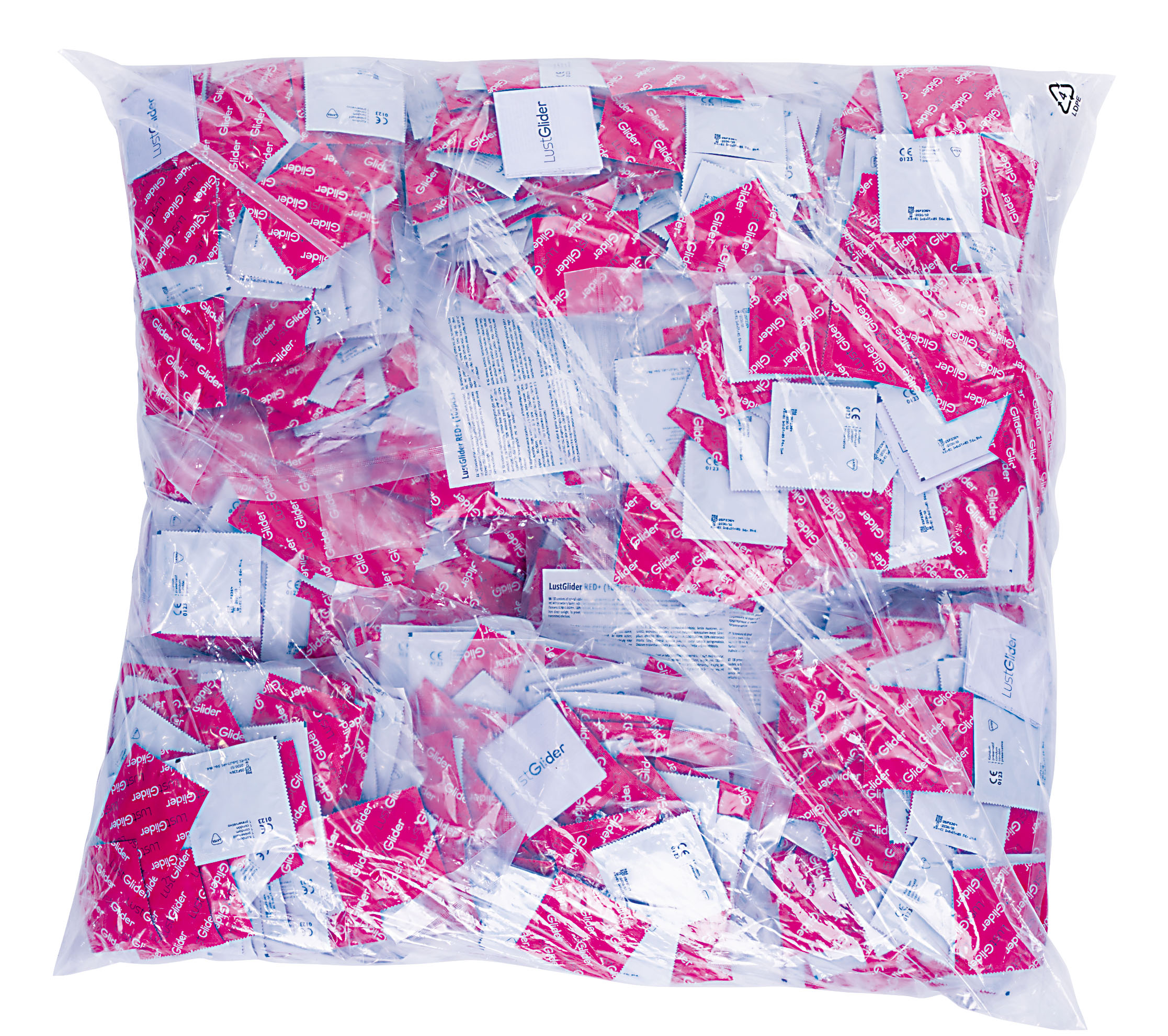 LustGlider Kondome rot m. Erdbeeraroma 1000er