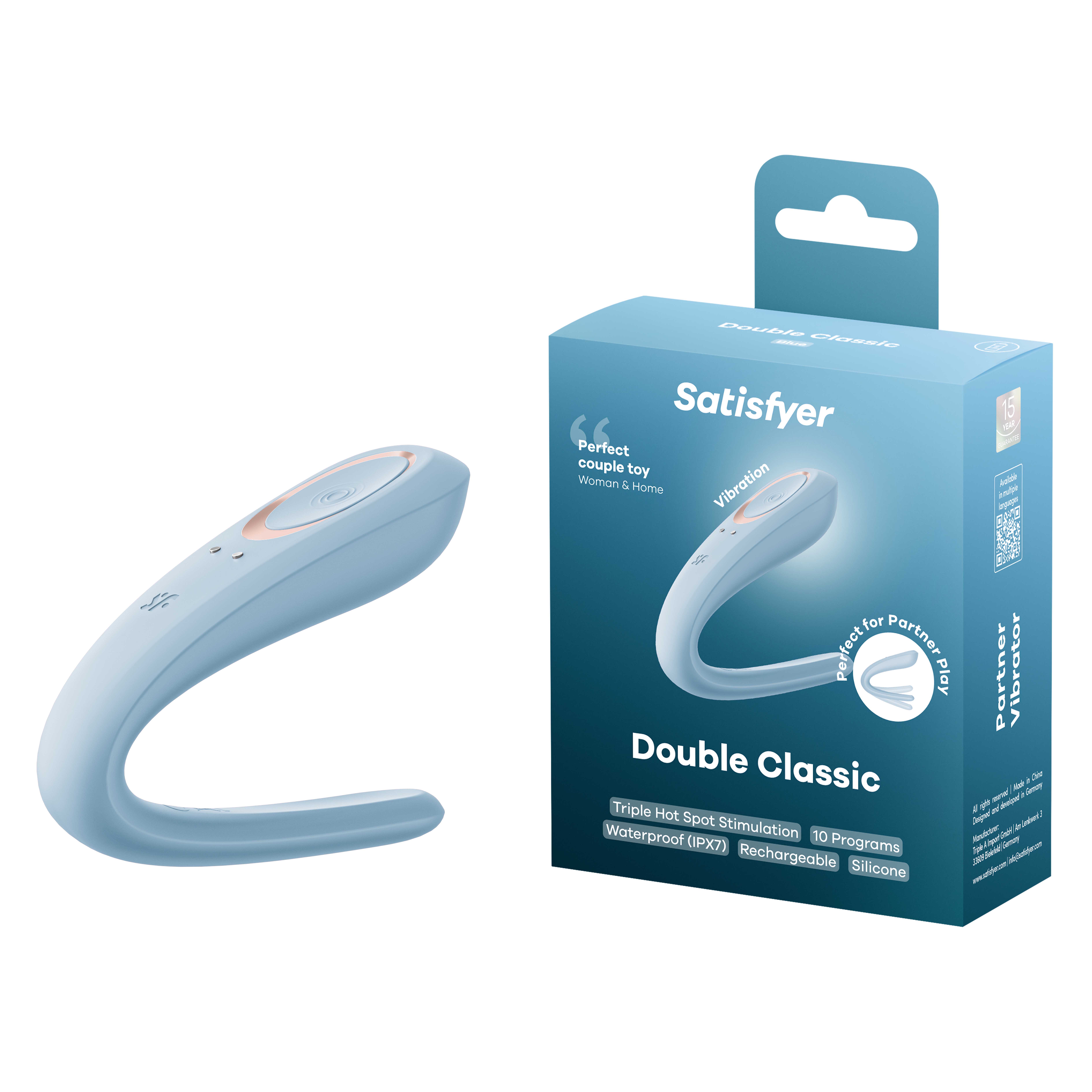 SATISFYER Partner Double Classic blue