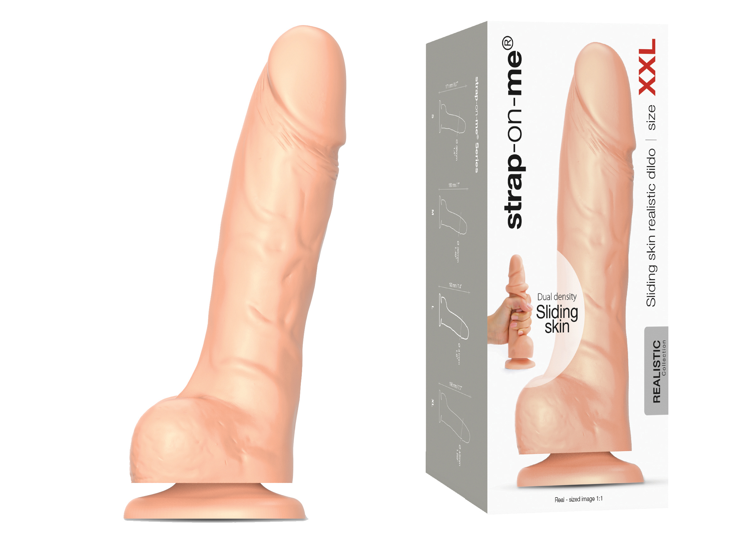 Strap-on-me Sliding Skin Realistic Dildo flesh XXL