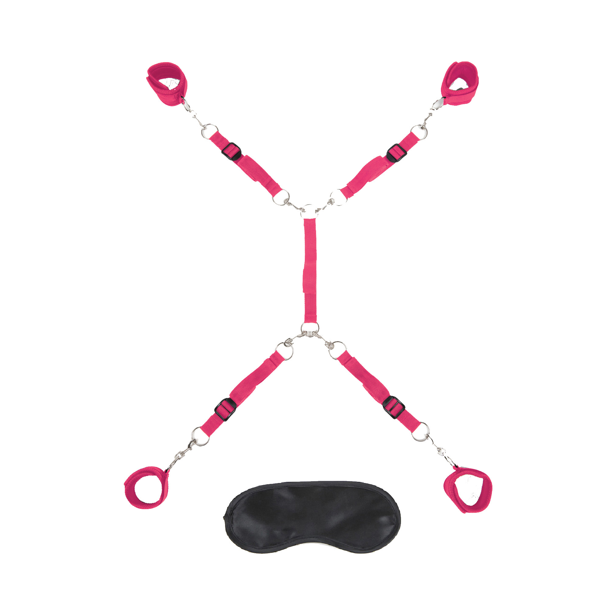 LUX FETISH Bedspreader Restraint System pink (7pc)