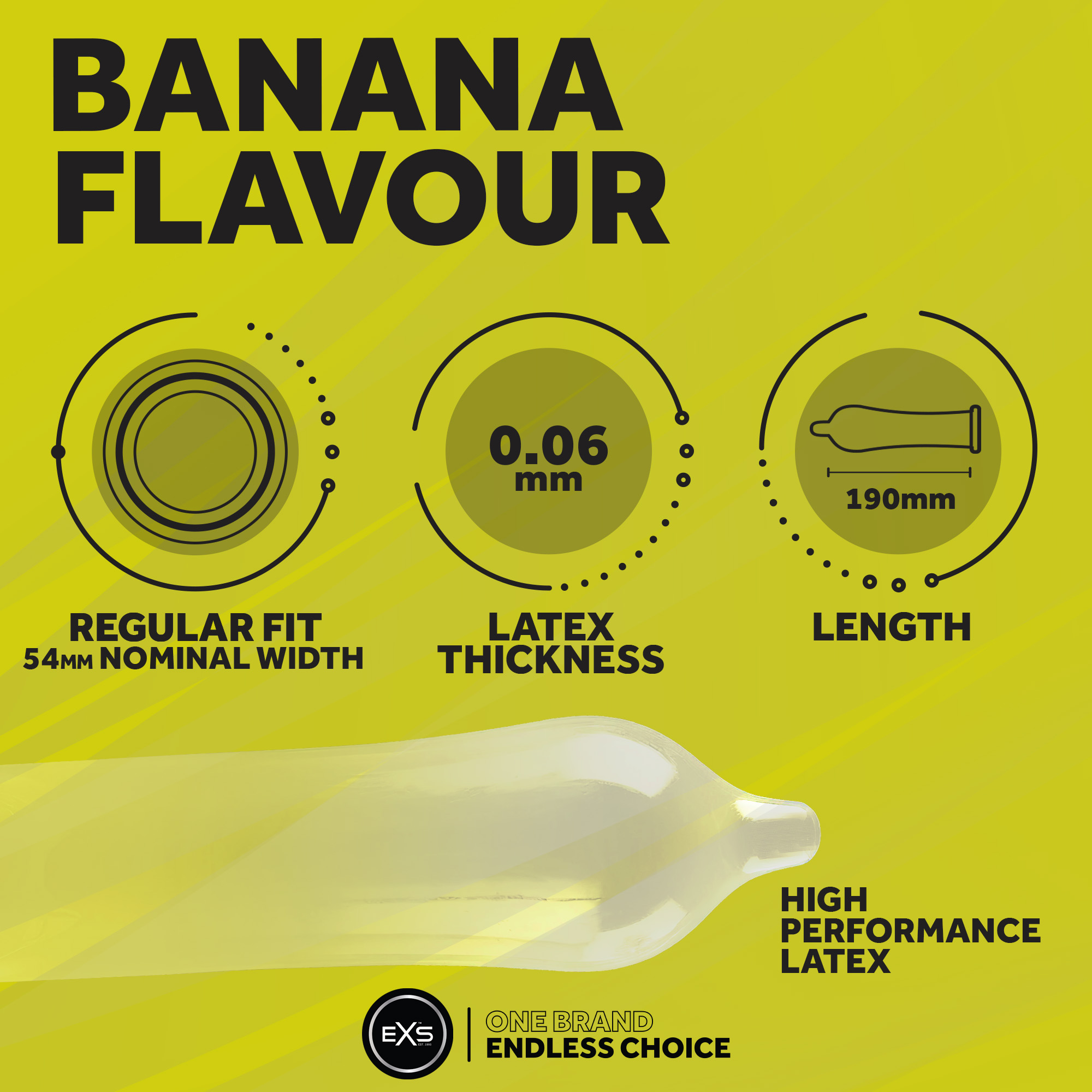 EXS Banana Flavoured condoms (100pcs)