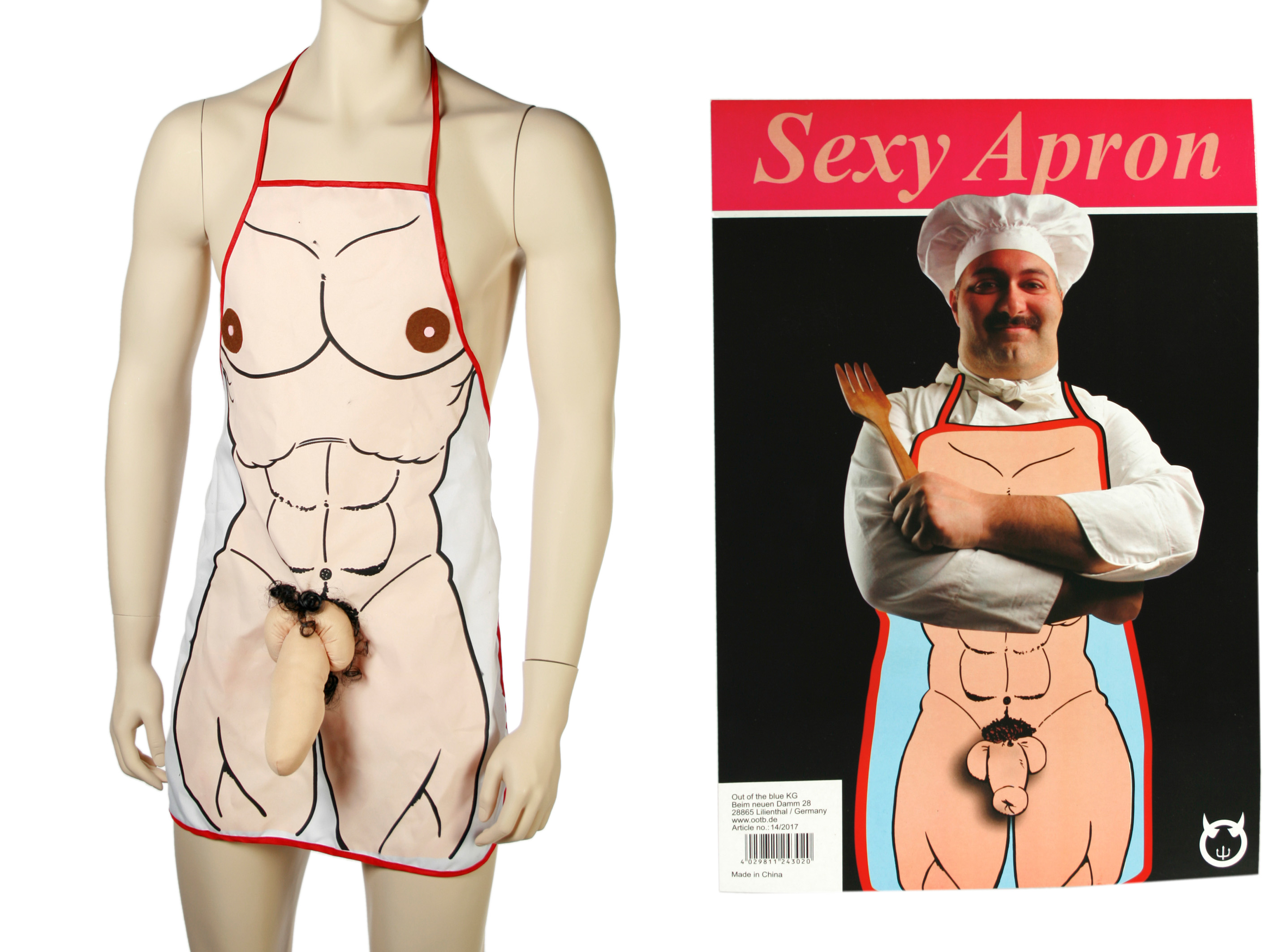 Küchenschürze "Sexy-Apron mit Plüsch-Penis"