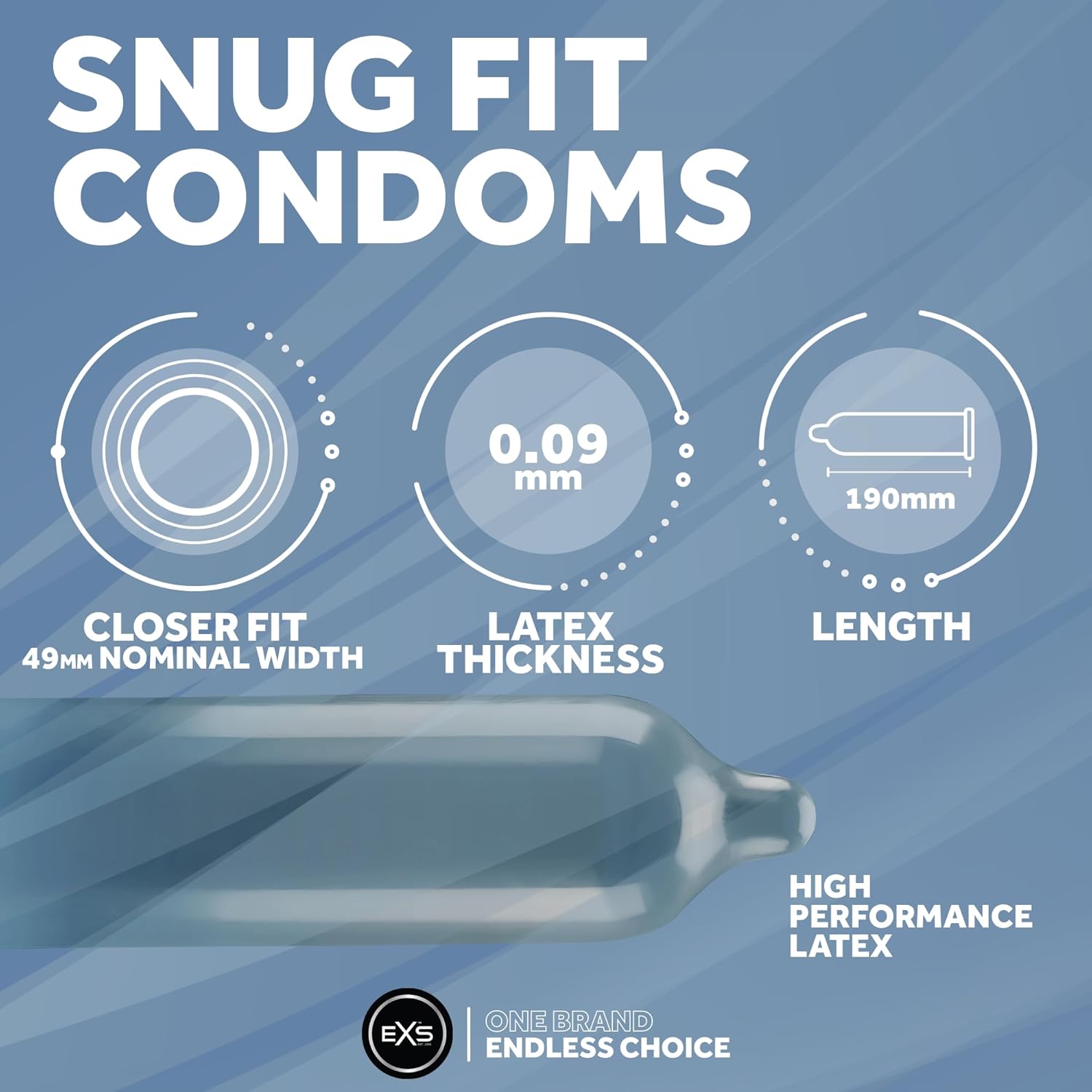 EXS Snug Fit 49mm condoms (100pcs)