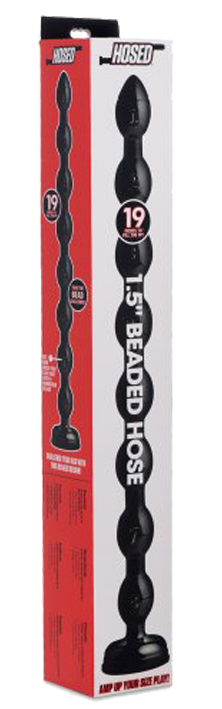 HOSED Beaded Anal Snake 19' Dildo black