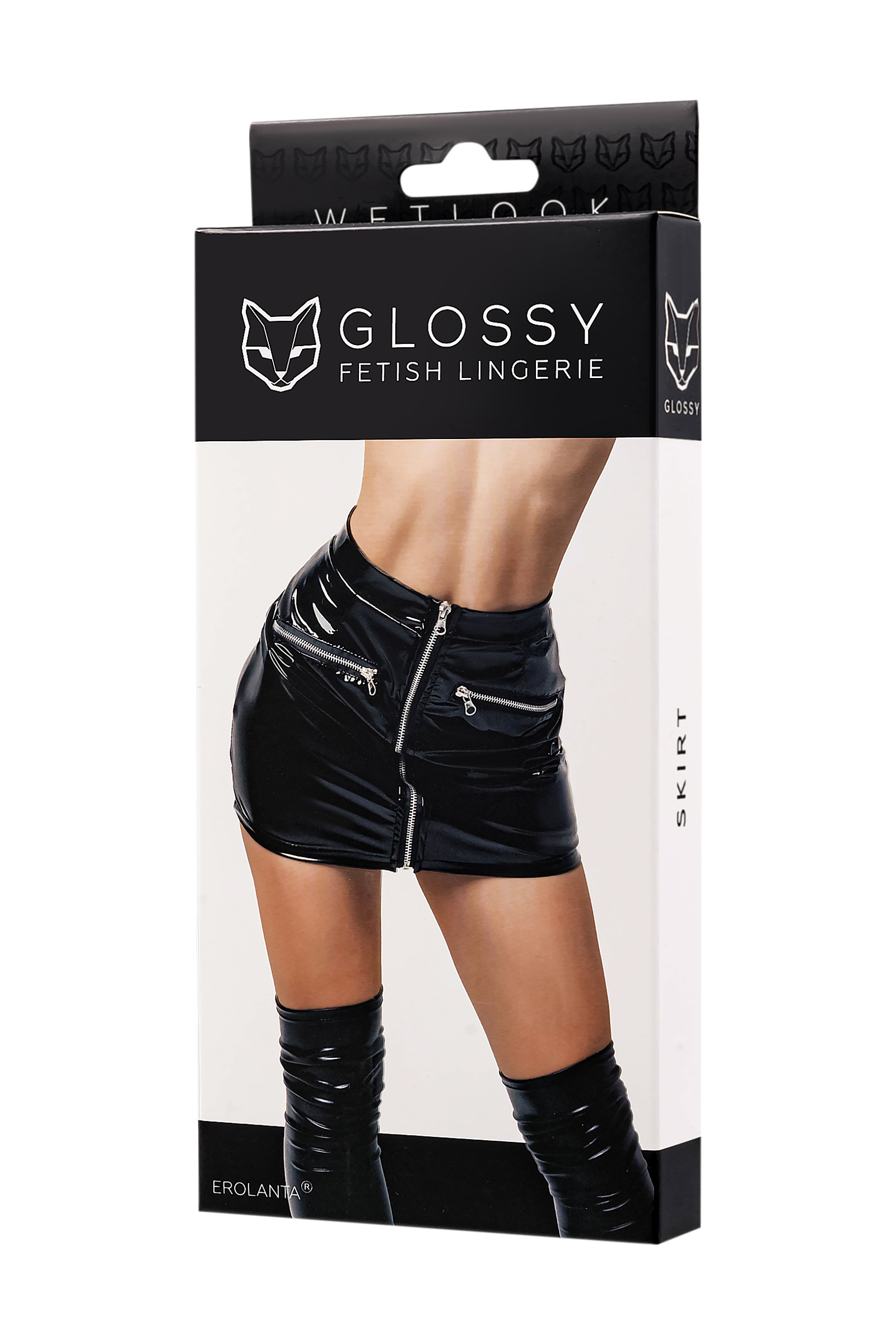 GLOSSY - Wetlook Miniskirt with Bra M