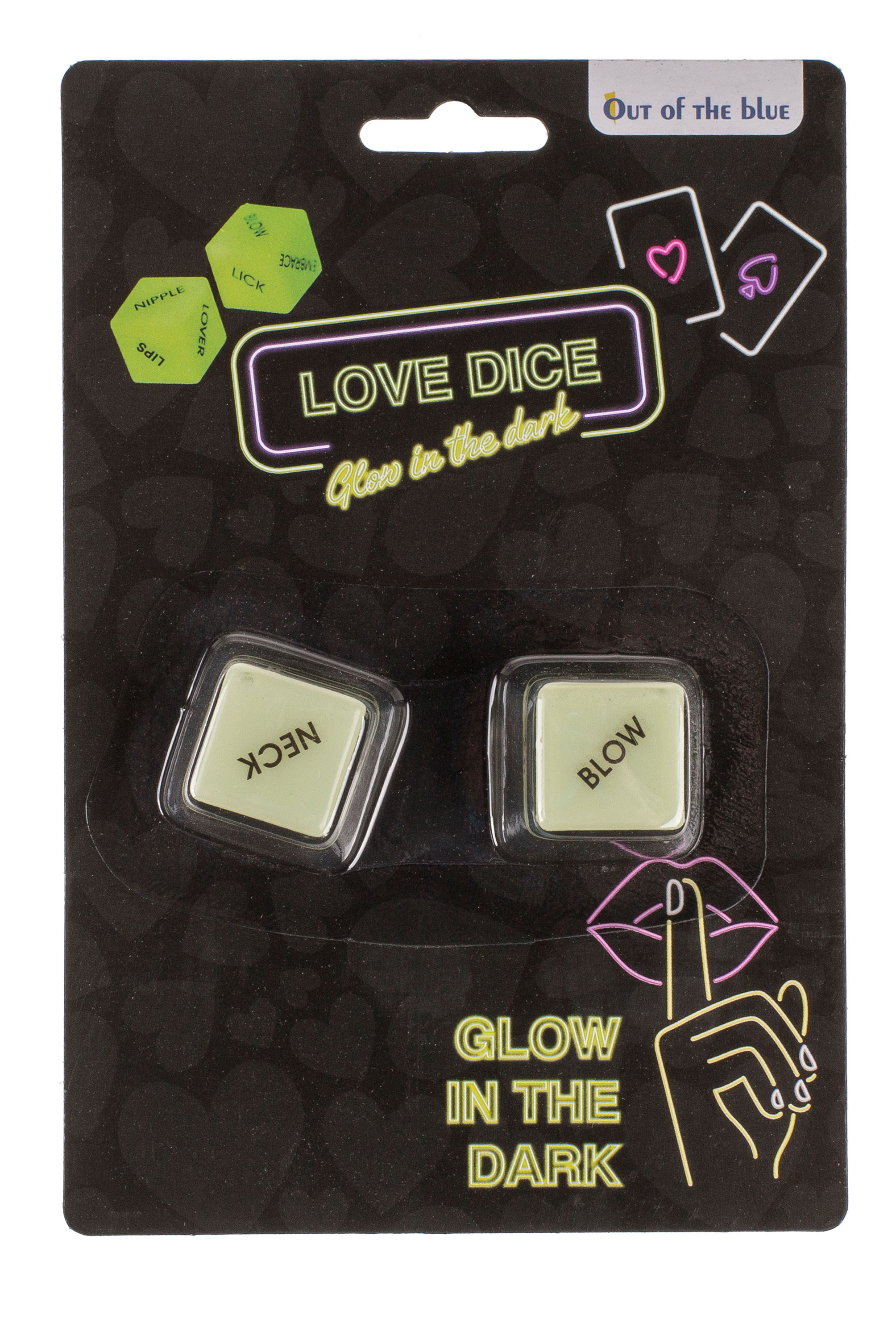 Liebes-Würfel m. engl. Worten GLOW-IN-THE-DARK Liebes-Würfel m. engl. Worten GLOW-IN-THE-DARK