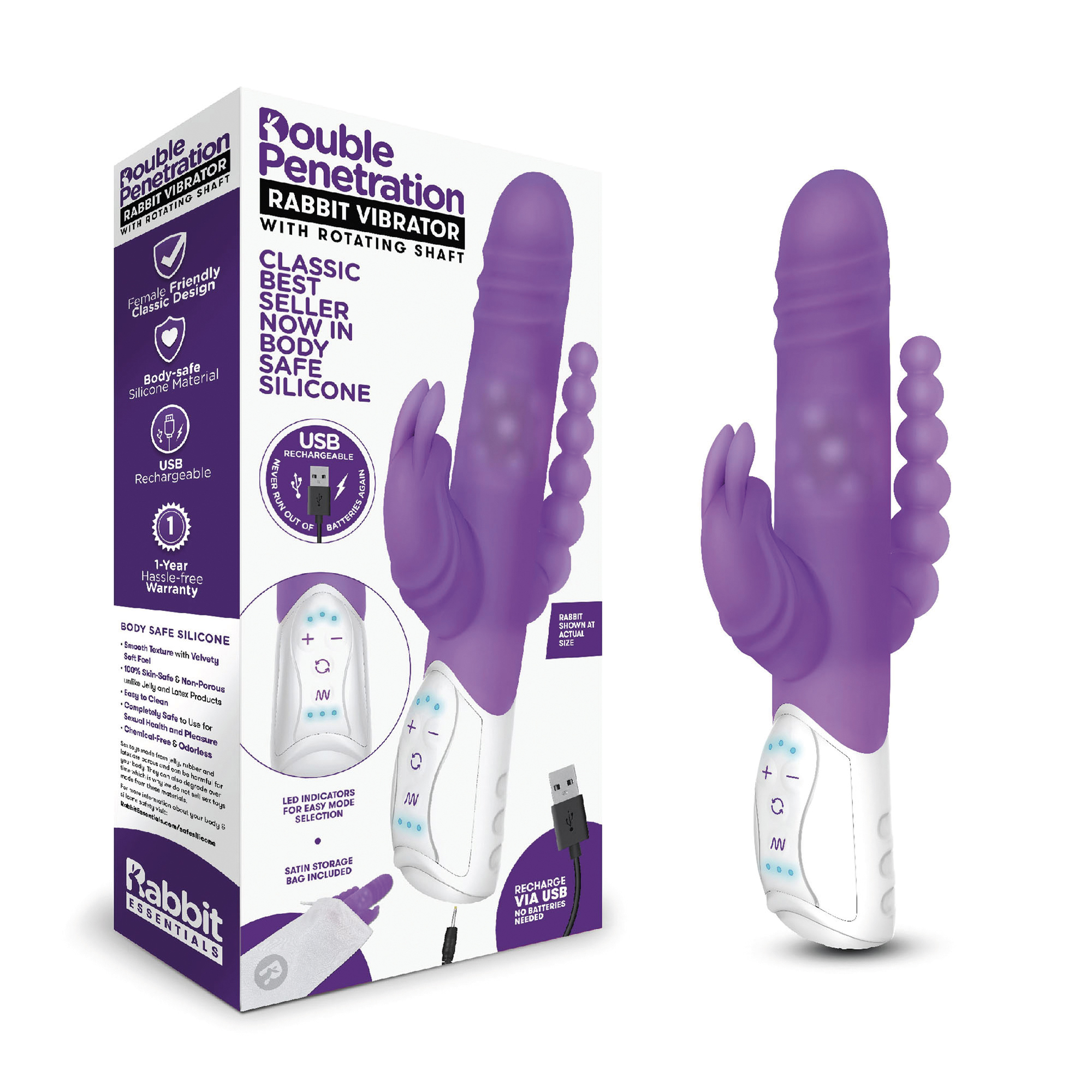 RABBIT ESSENTIALS Double Penetration purple