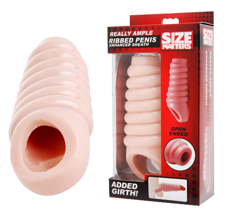 SIZE MATTERS Really Ample Ribbed Penis Sheath