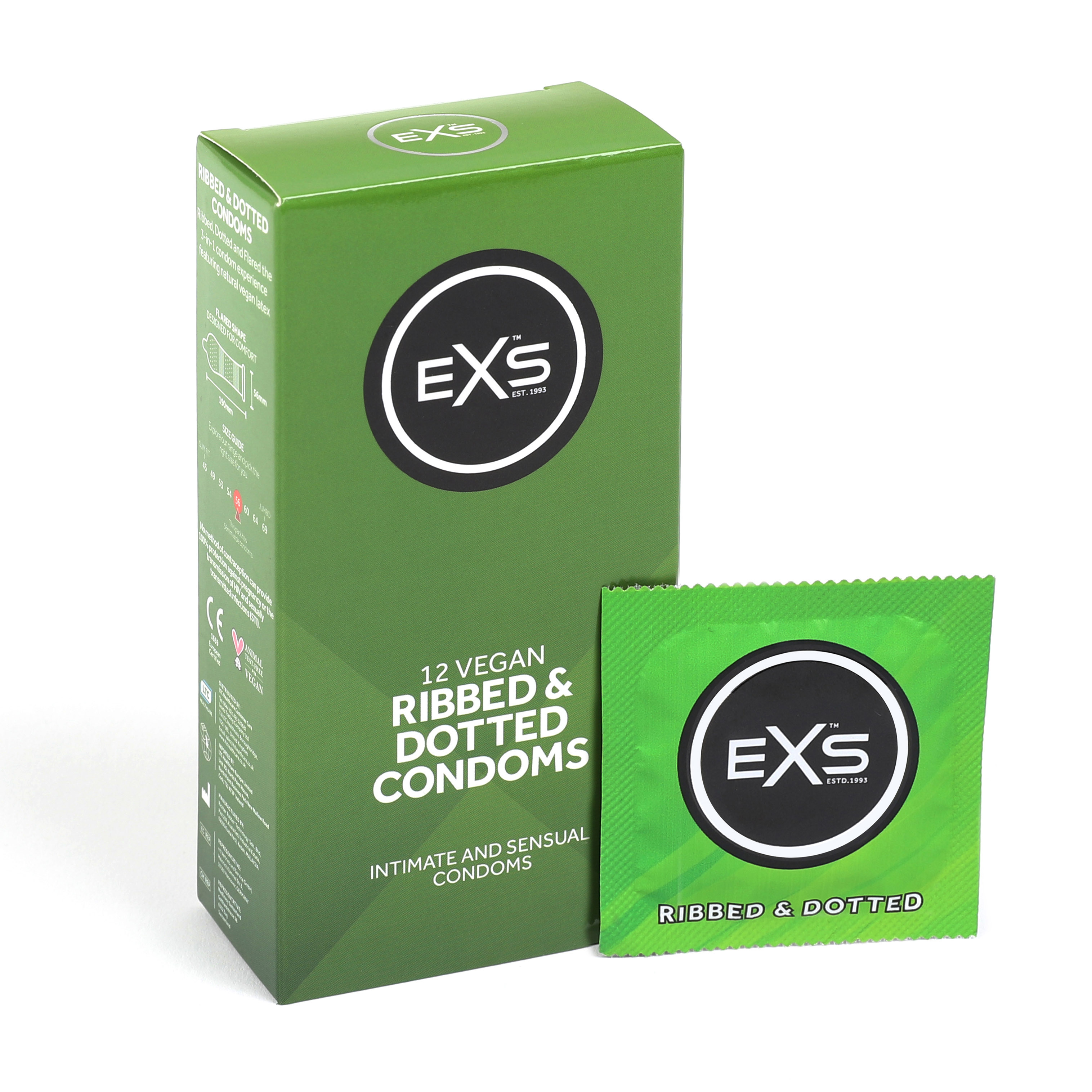 EXS Ribbed & dotted condoms (12pcs)