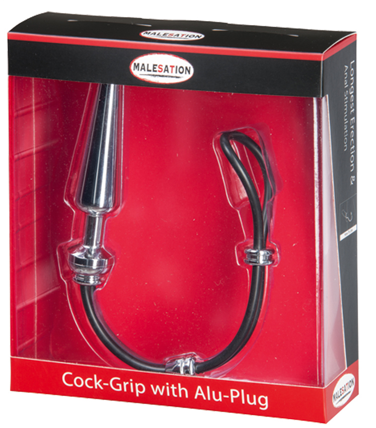 MALESATION Cock-Grip mit Alu-Plug mittel, chrom
