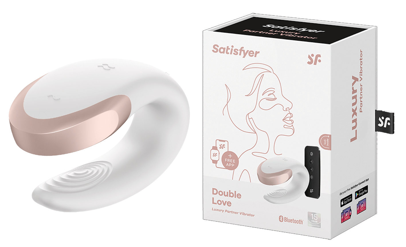 SATISFYER Double Love white with Remote Control