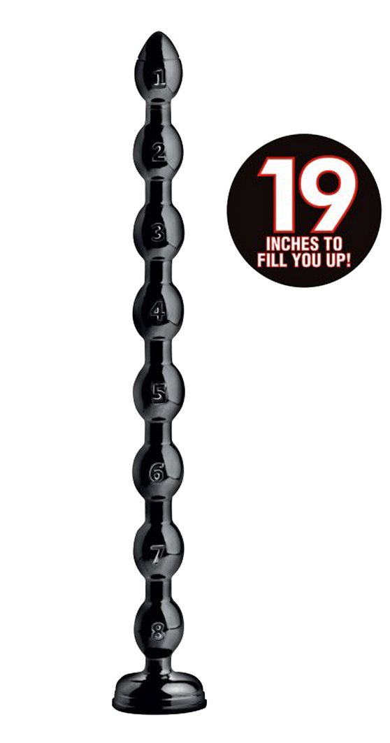 HOSED Beaded Anal Snake 19' Dildo black