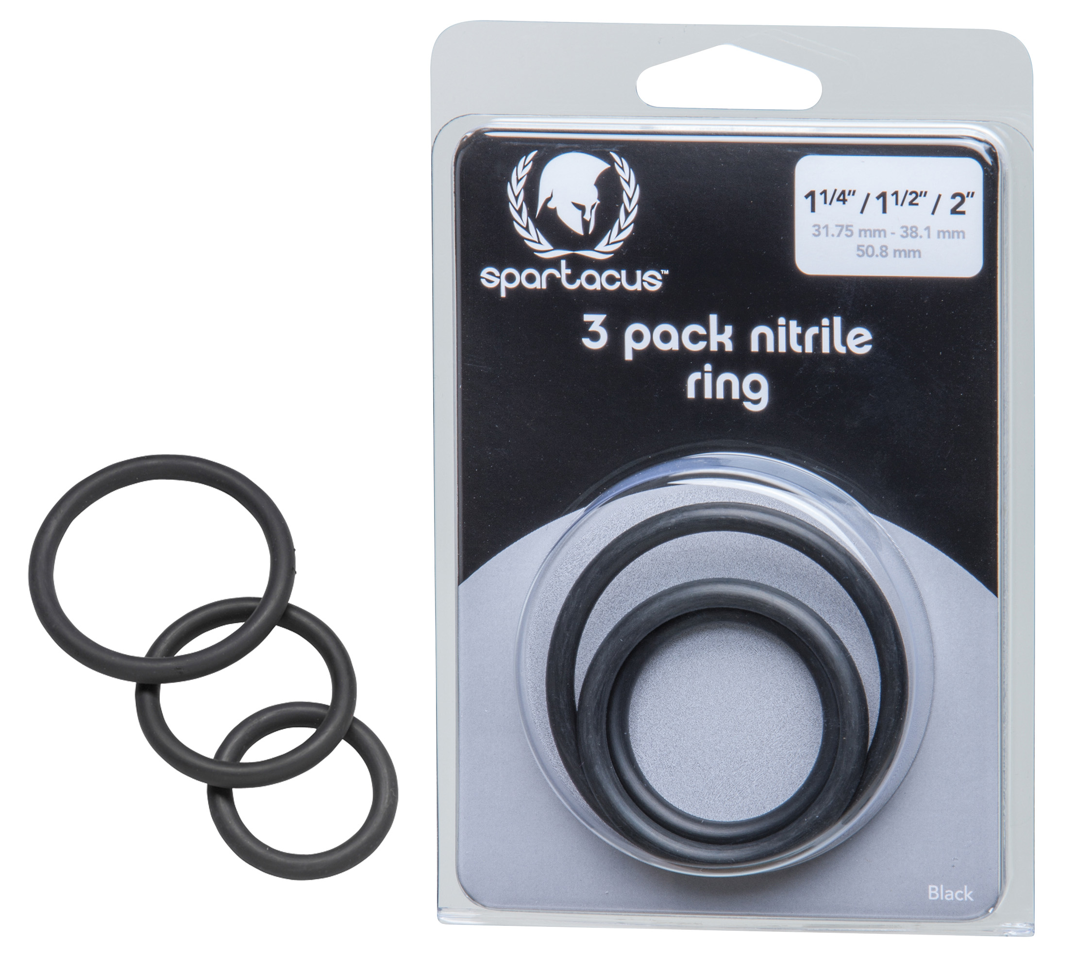 SPARTACUS Nitrile Cock Rings black (3er)