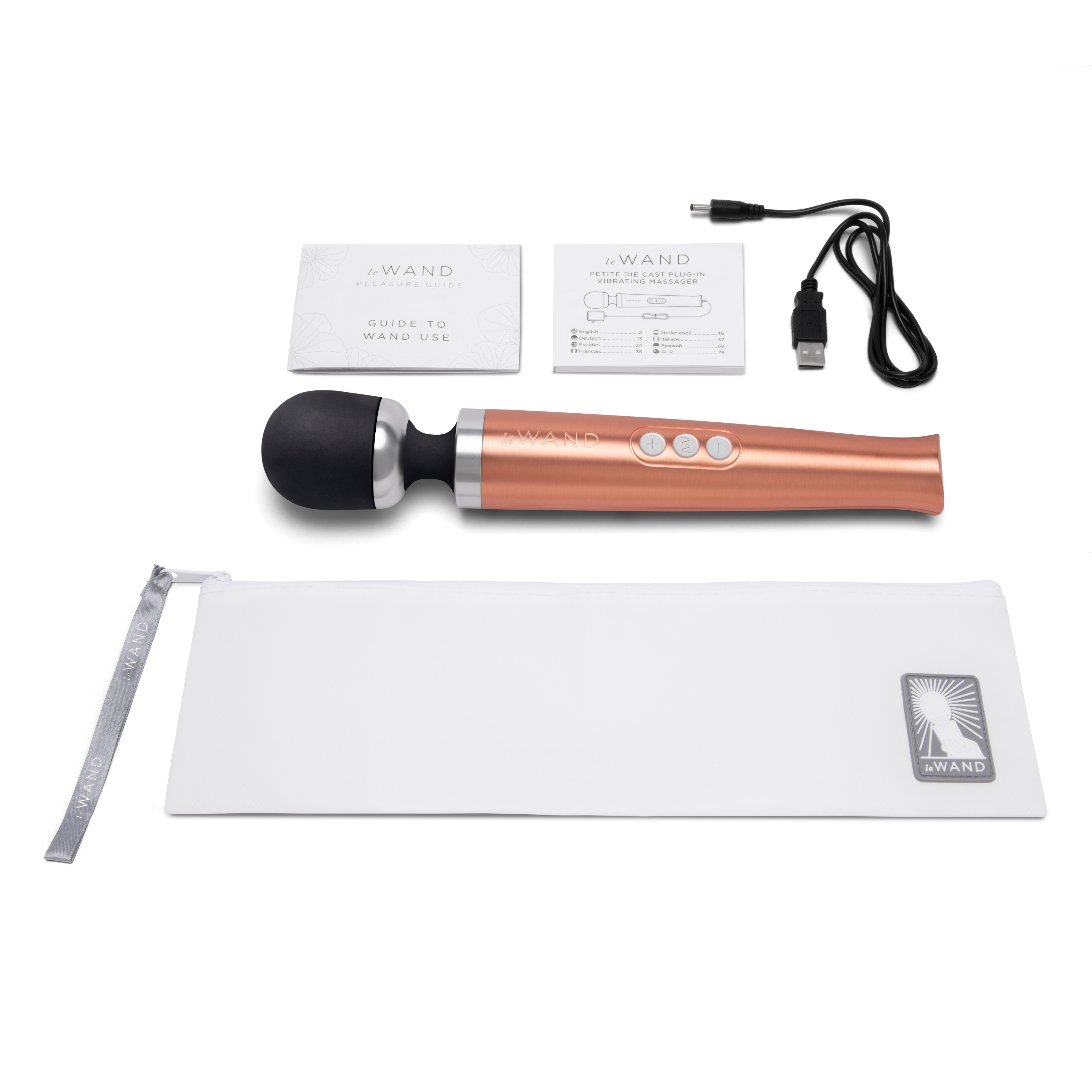 Le Wand Die Cast rechargeable massager rose gold 