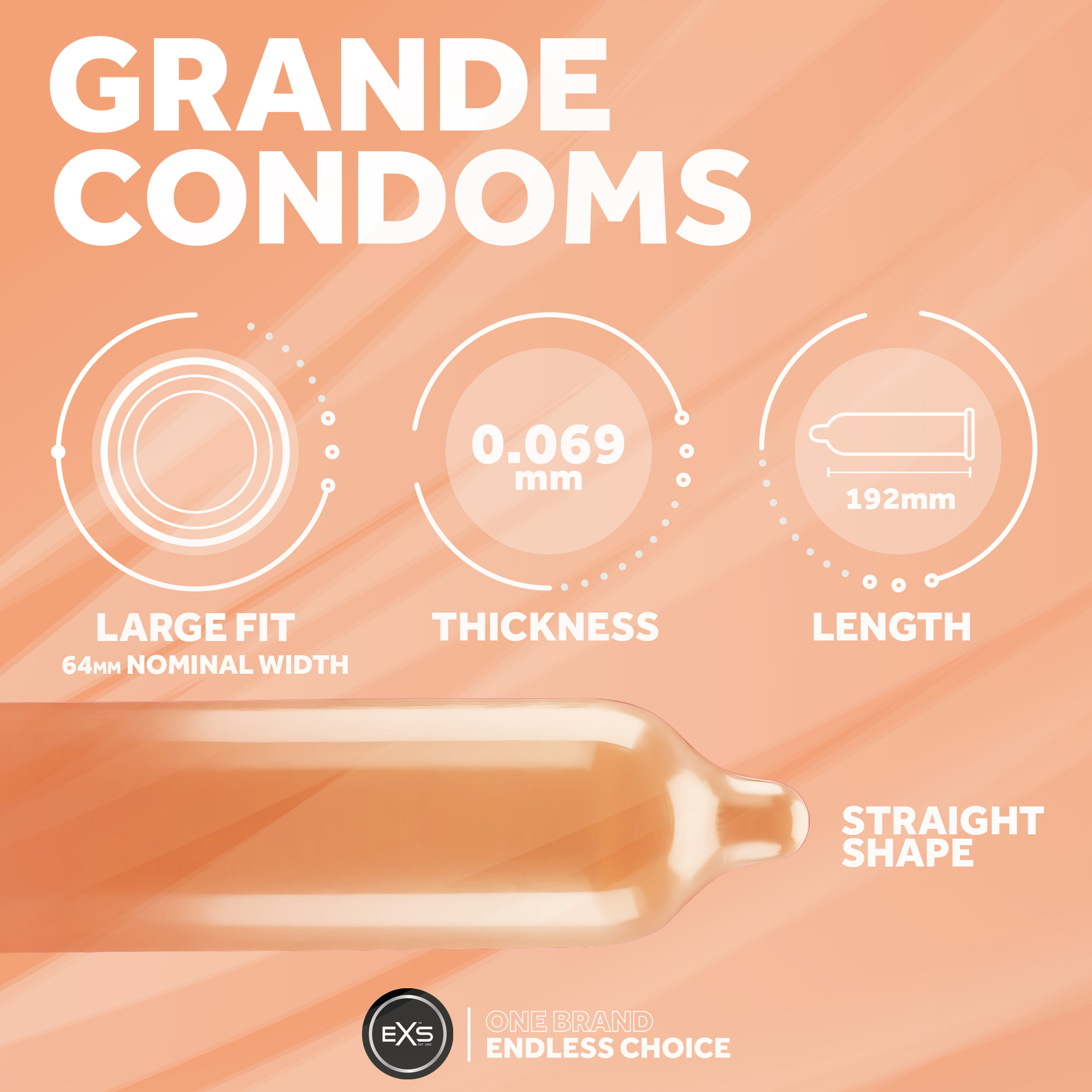 EXS Grande 64mm condoms (100pcs)