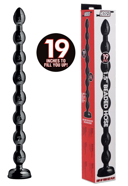 HOSED Beaded Anal Snake 19' Dildo black