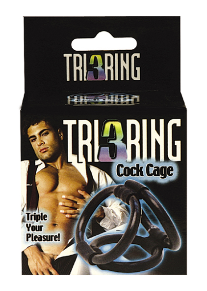Tri Ring Cock Cage schwarz