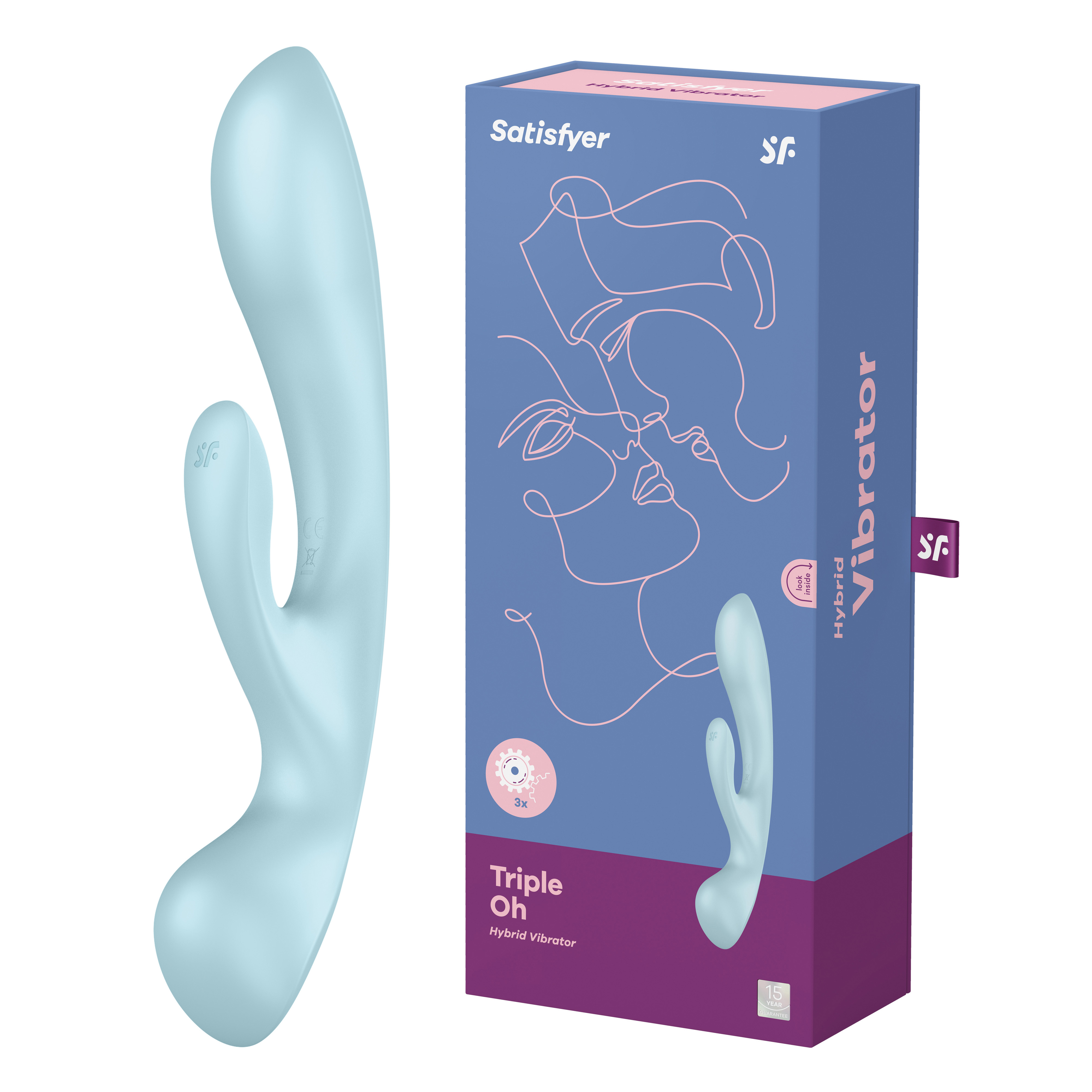 SATISFYER Triple Oh light blue