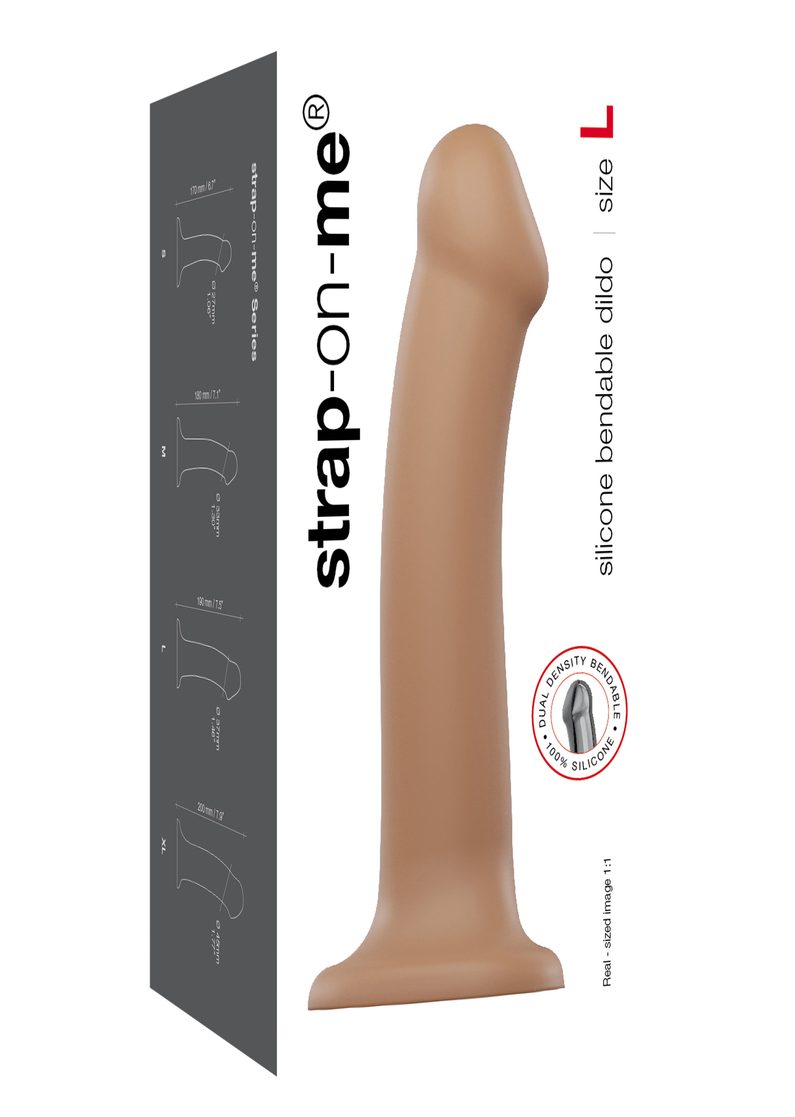 Strap-on-me Bendable Dildo caramel L