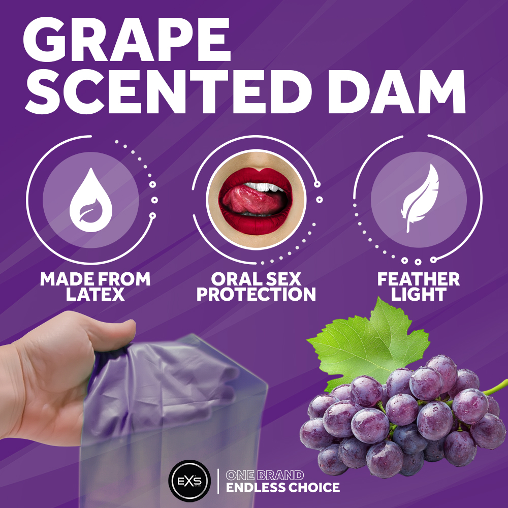 EXS Oral Dams Grape Flavoured (10pcs) 