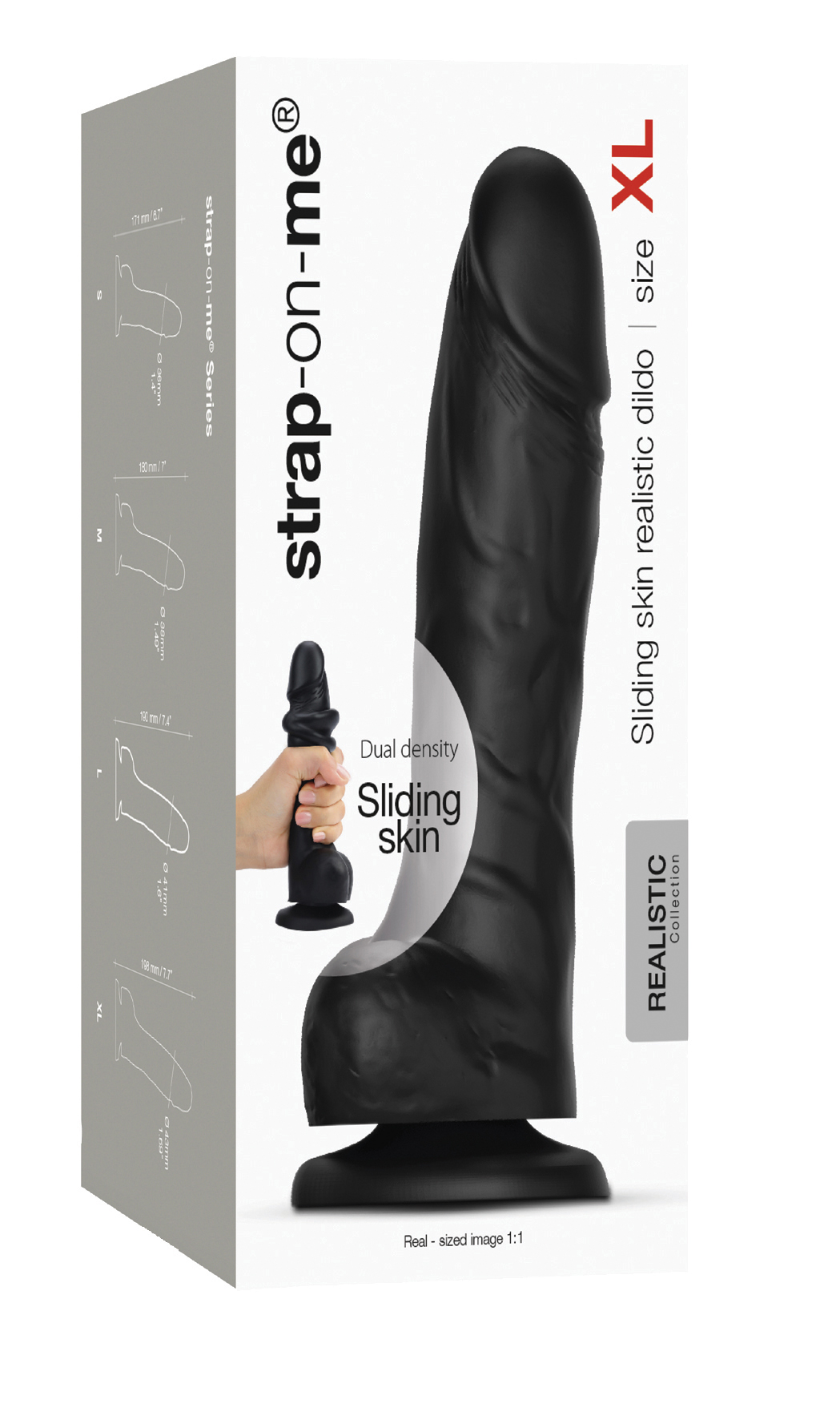 Strap-on-me Sliding Skin Realistic Dildo black XL