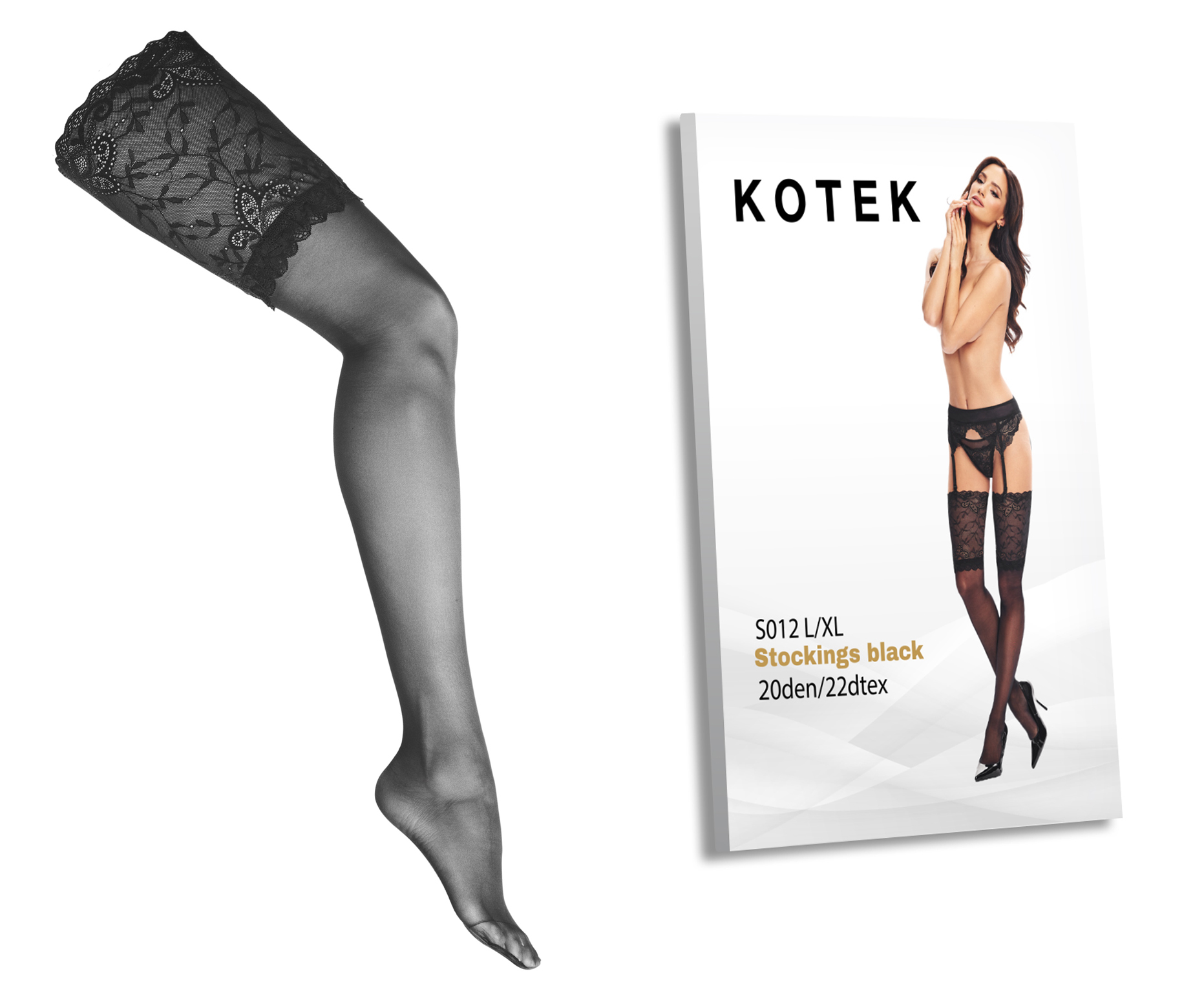 KOTEK Strapsstrümpfe S012 schwarz L/XL KOTEK Strapsstrümpfe S012 schwarz L/XL