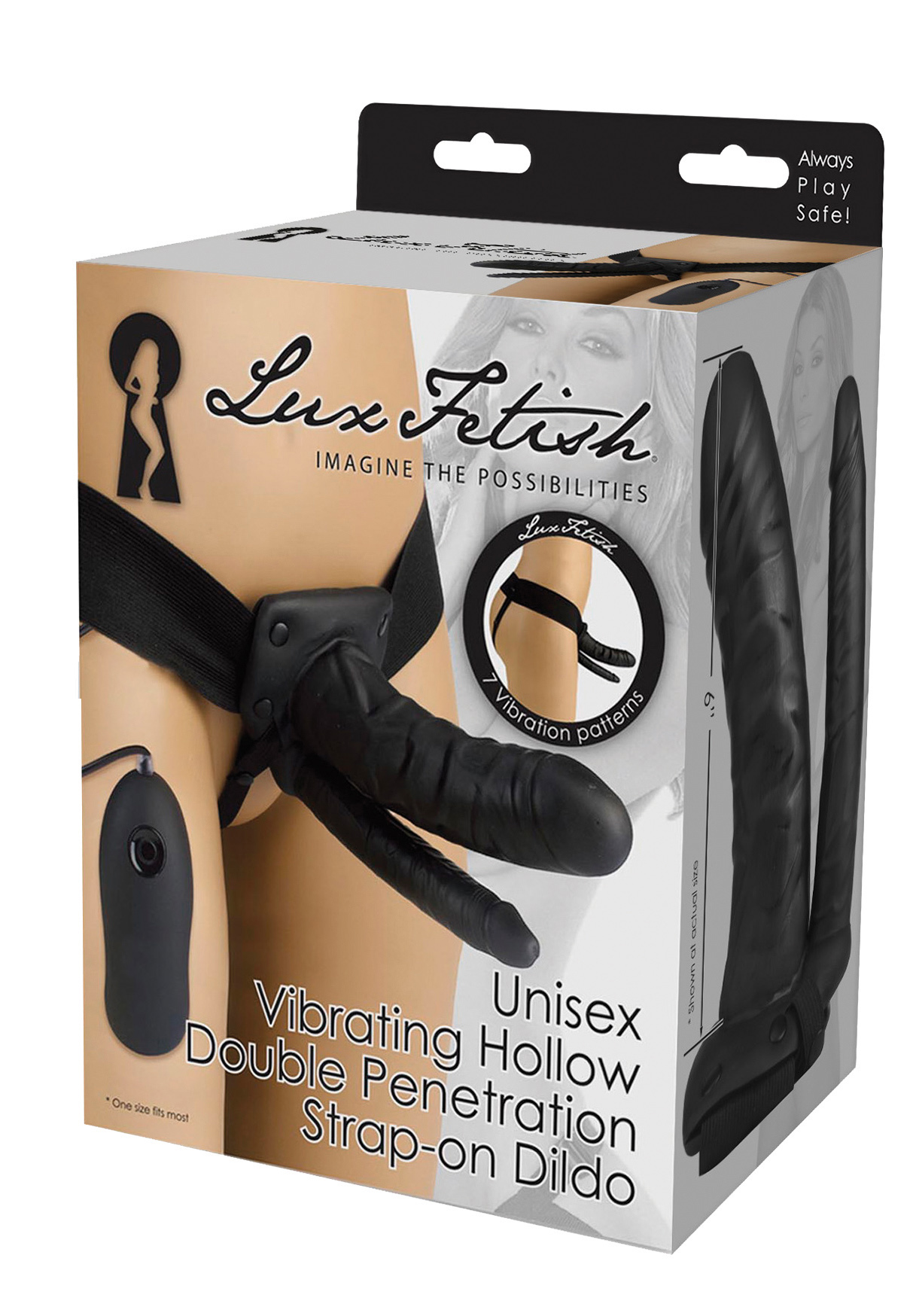 LUX FETISH Unisex Vibrating Hollow Double Strap-On