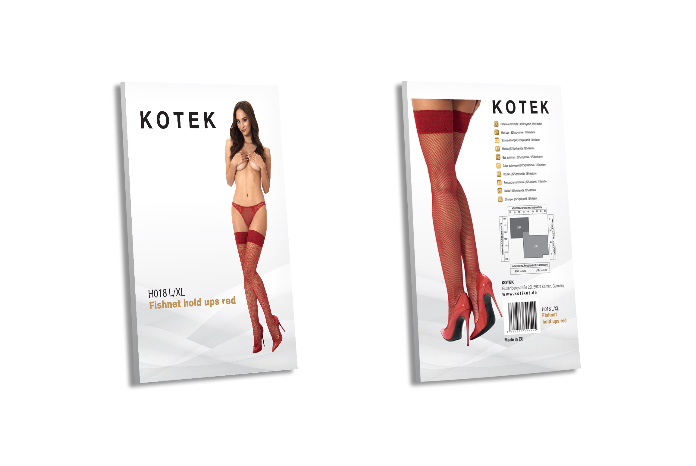 KOTEK Halterlose Strümpfe Fishnet H018 rot L/XL KOTEK Halterlose Strümpfe Fishnet H018 rot L/XL