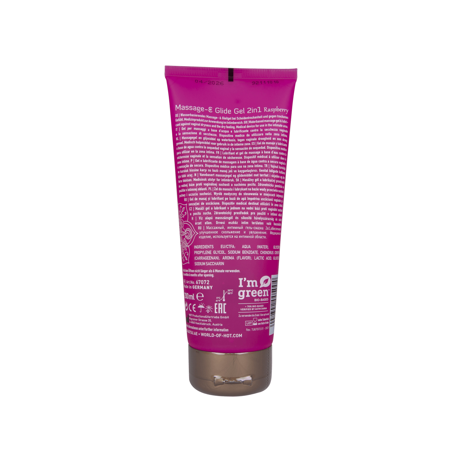 SHIATSU Massage-& Glide Gel 2in1 Raspberry 200ml