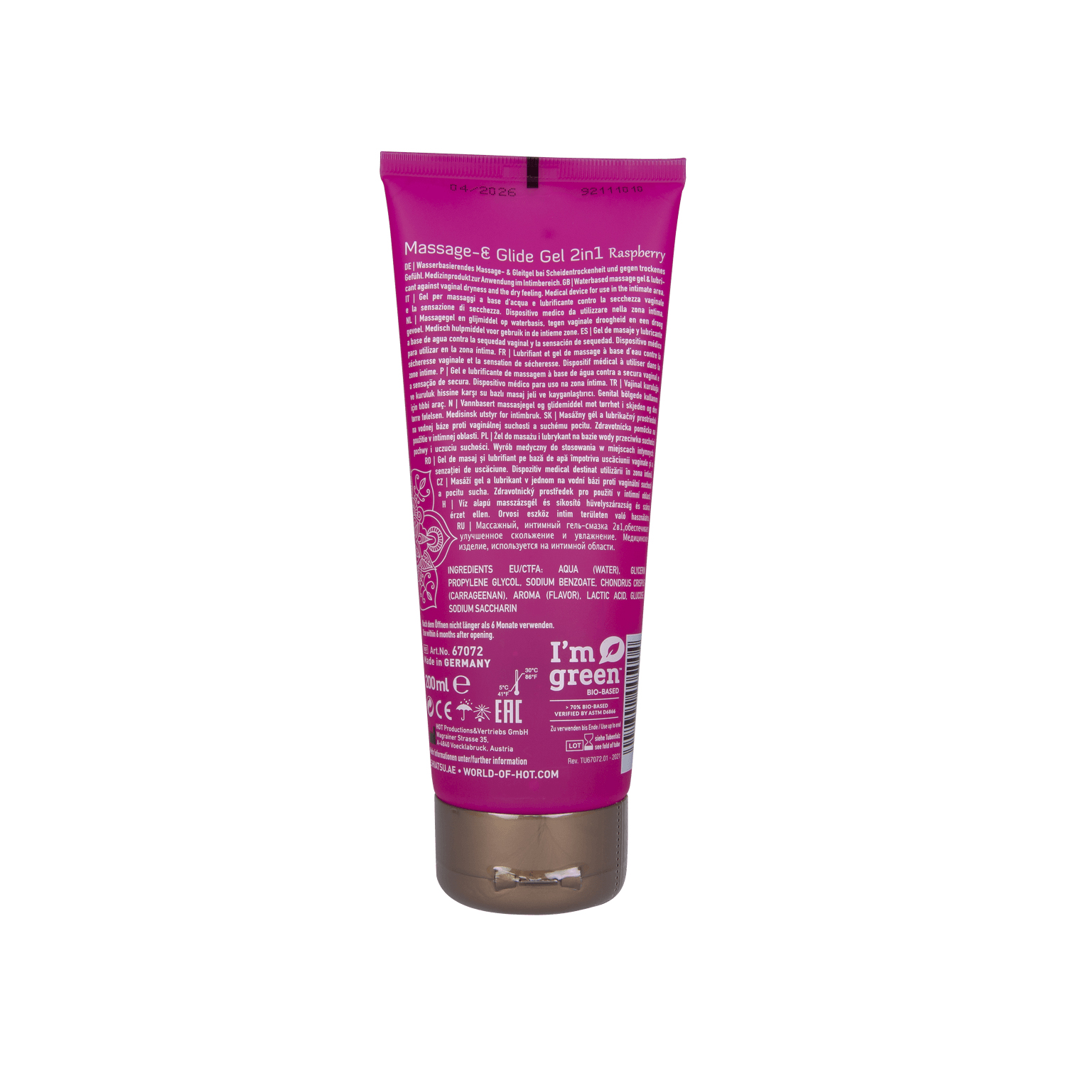 SHIATSU Massage-& Glide Gel 2in1 Raspberry 200ml