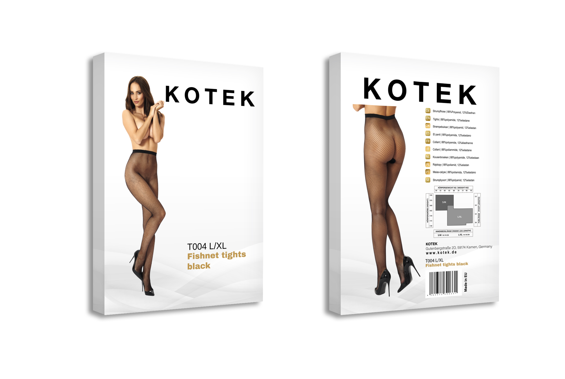 KOTEK Strumpfhose Fishnet T004 schwarz L/XL KOTEK Strumpfhose Fishnet T004 schwarz L/XL