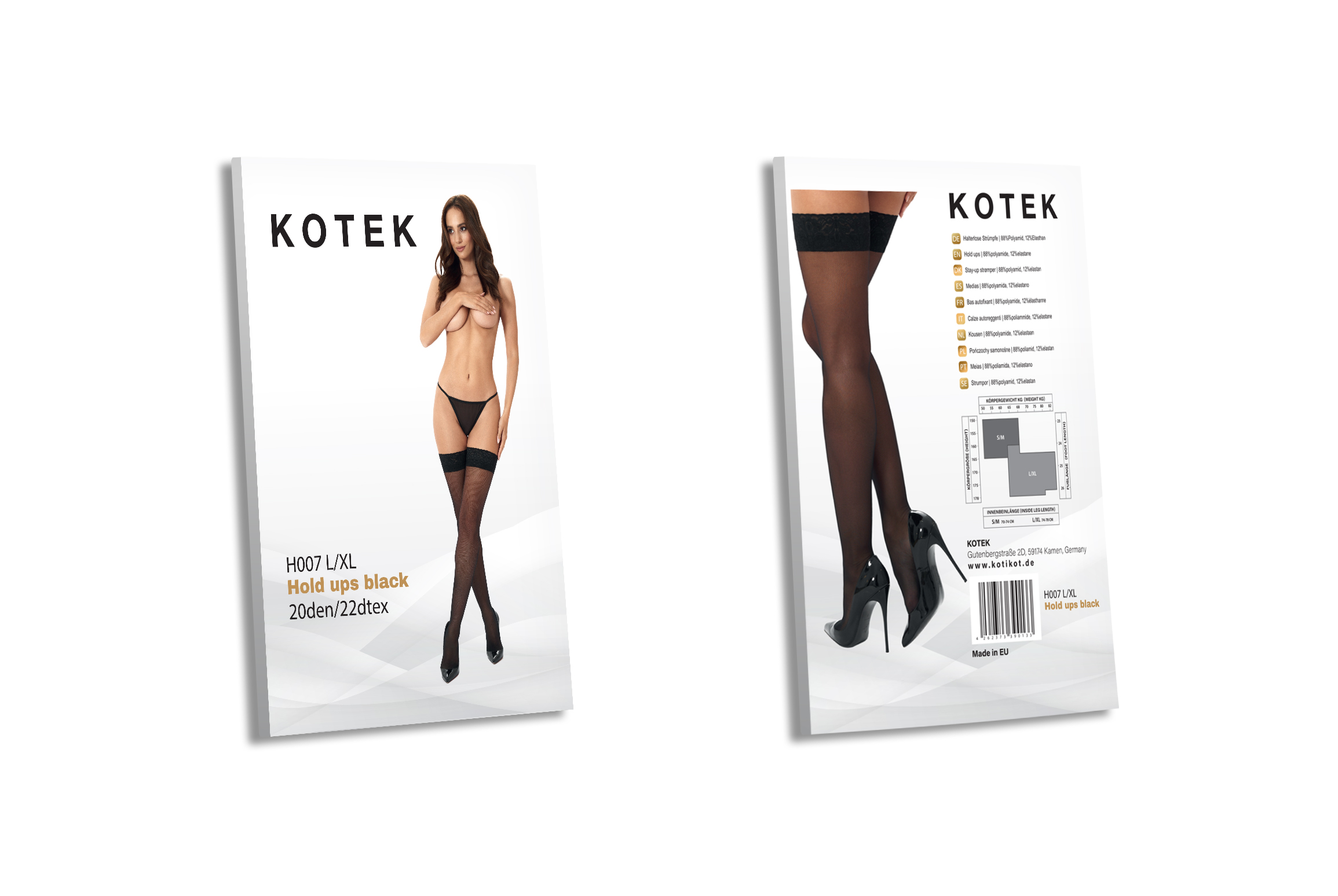 KOTEK Halterlose Strümpfe H007 schwarz L/XL KOTEK Halterlose Strümpfe H007 schwarz L/XL