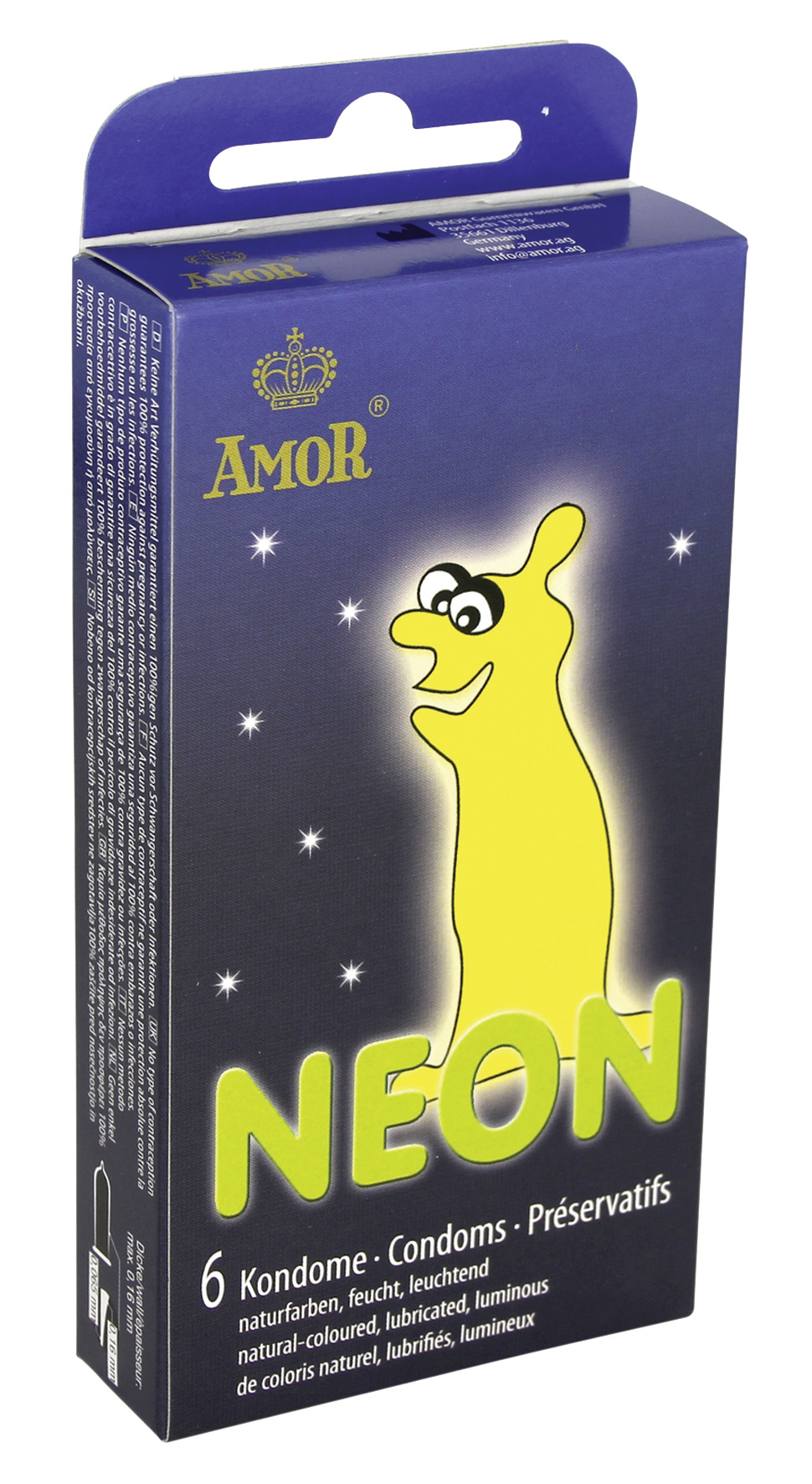 AMOR Neon Kondome 6er