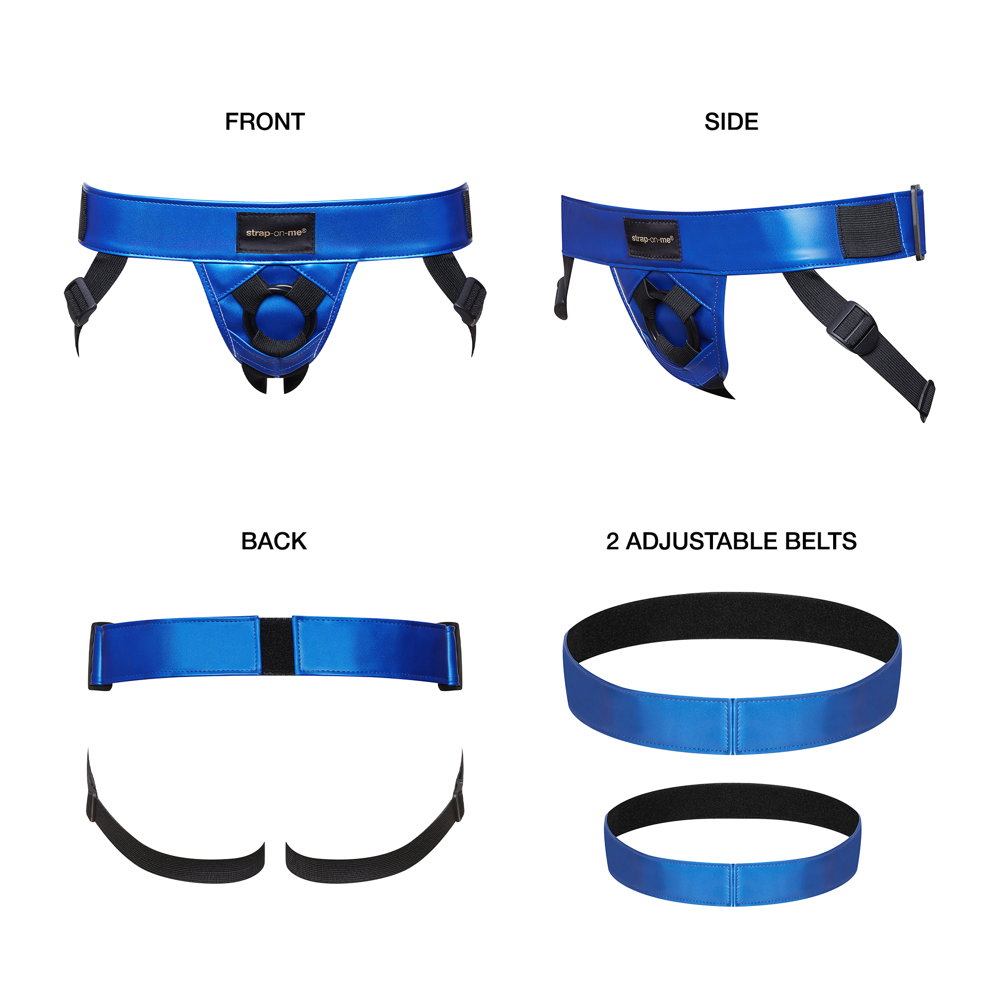Strap-on-me Leatherette Harness Curious metallic blue Strap-on-me Leatherette Harness Curious metallic blue