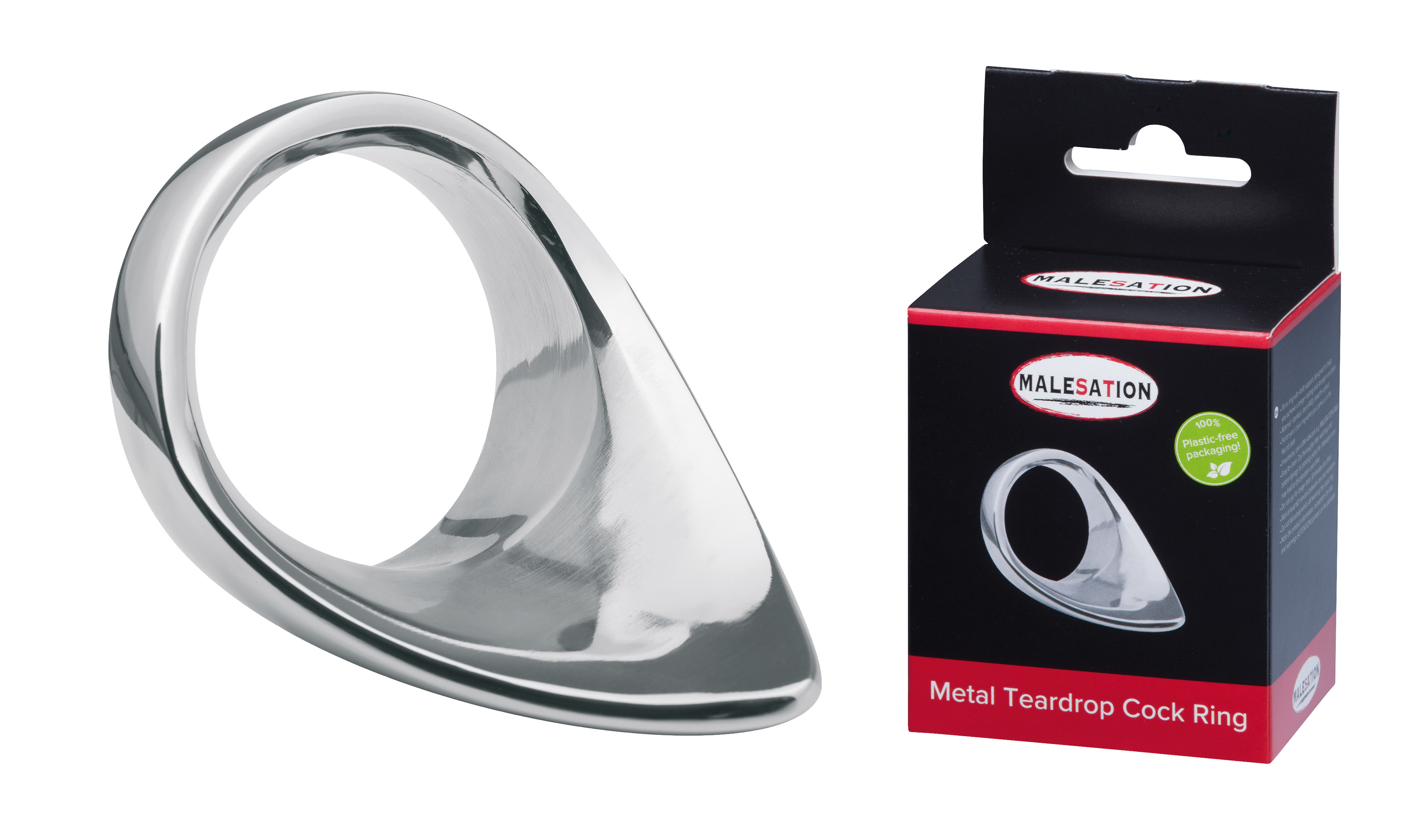 MALESATION Metal Teardrop Cock Ring