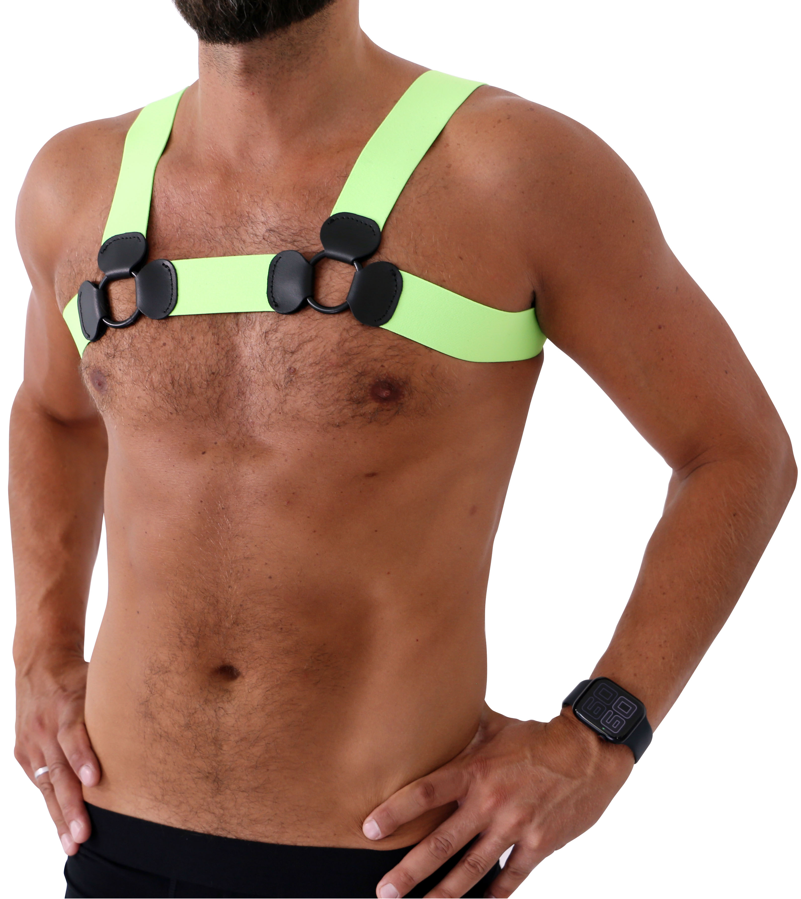 SAXOS PVC Brust Harness grün L/XL