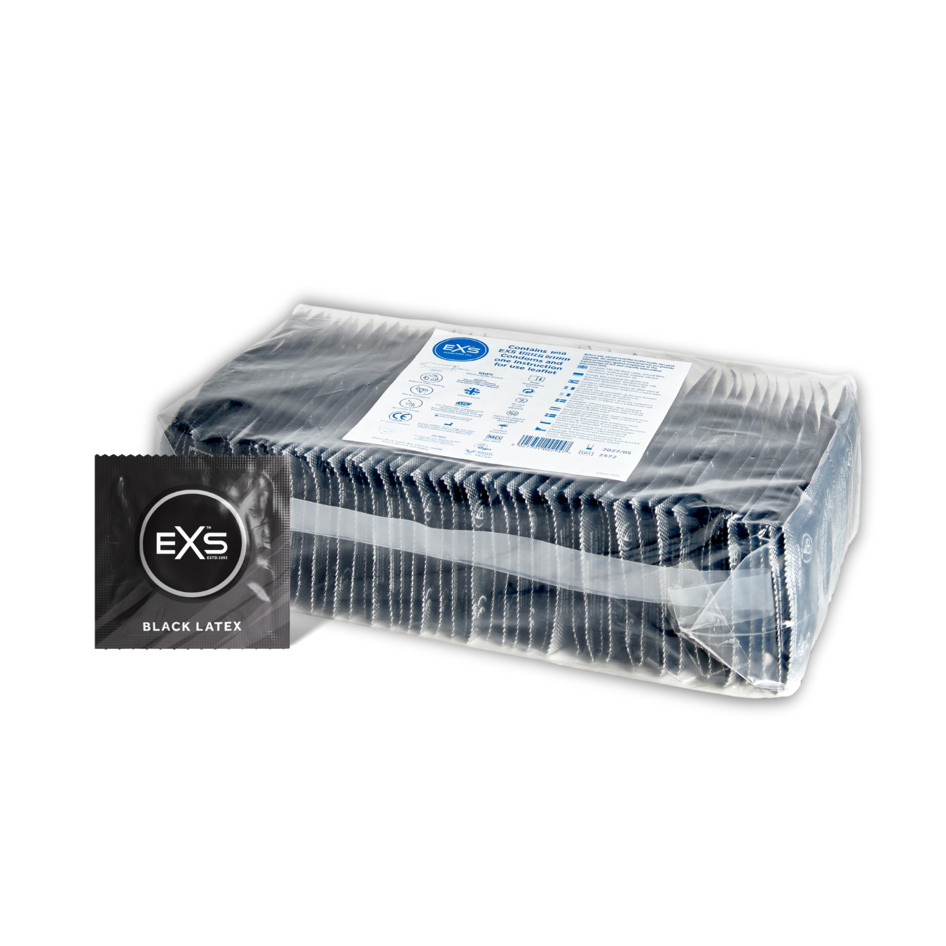 EXS Black Latex condoms (100pcs)