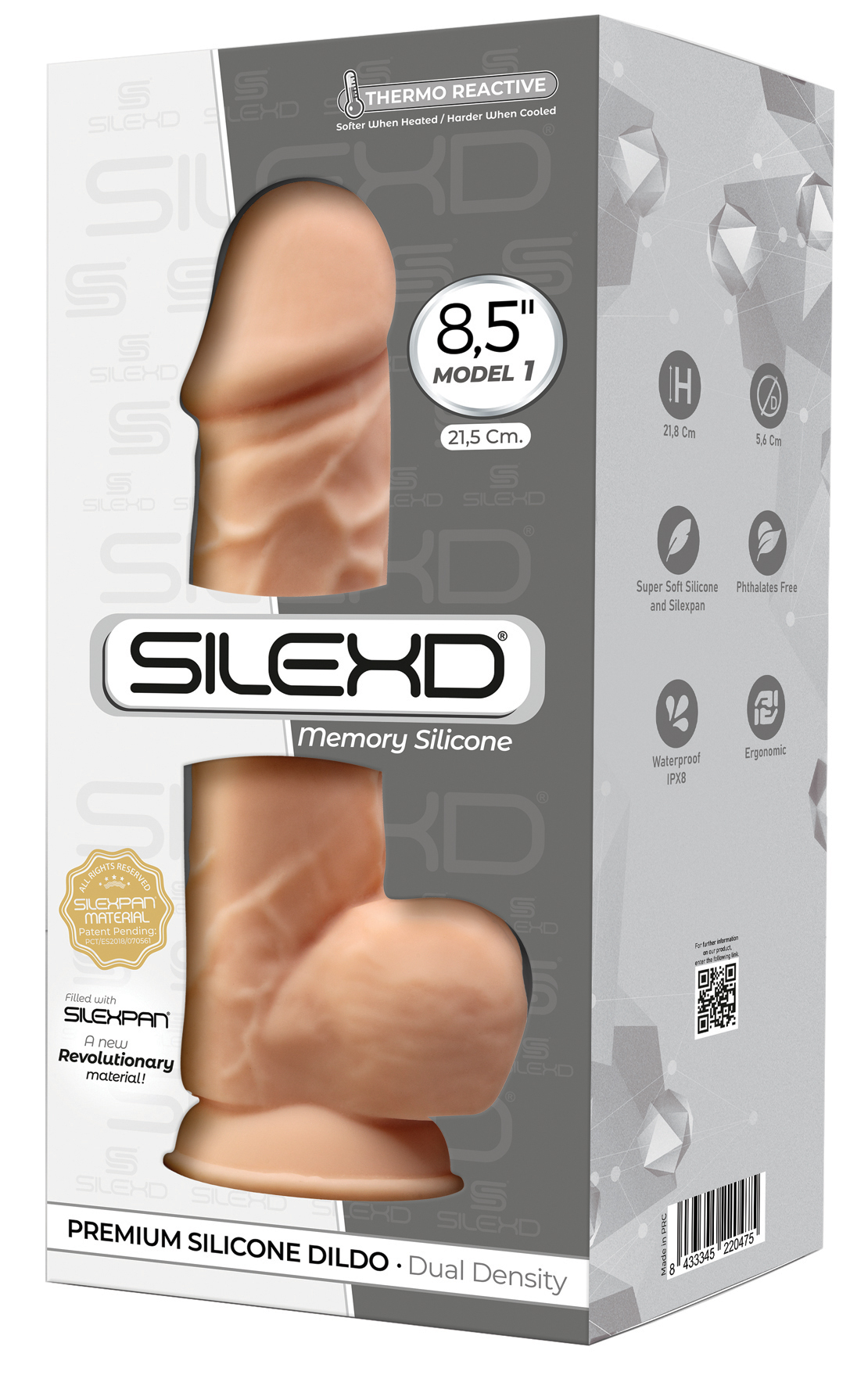 SILEXD Dual Density Silicone Dildo Model 1 flesh (8,5")